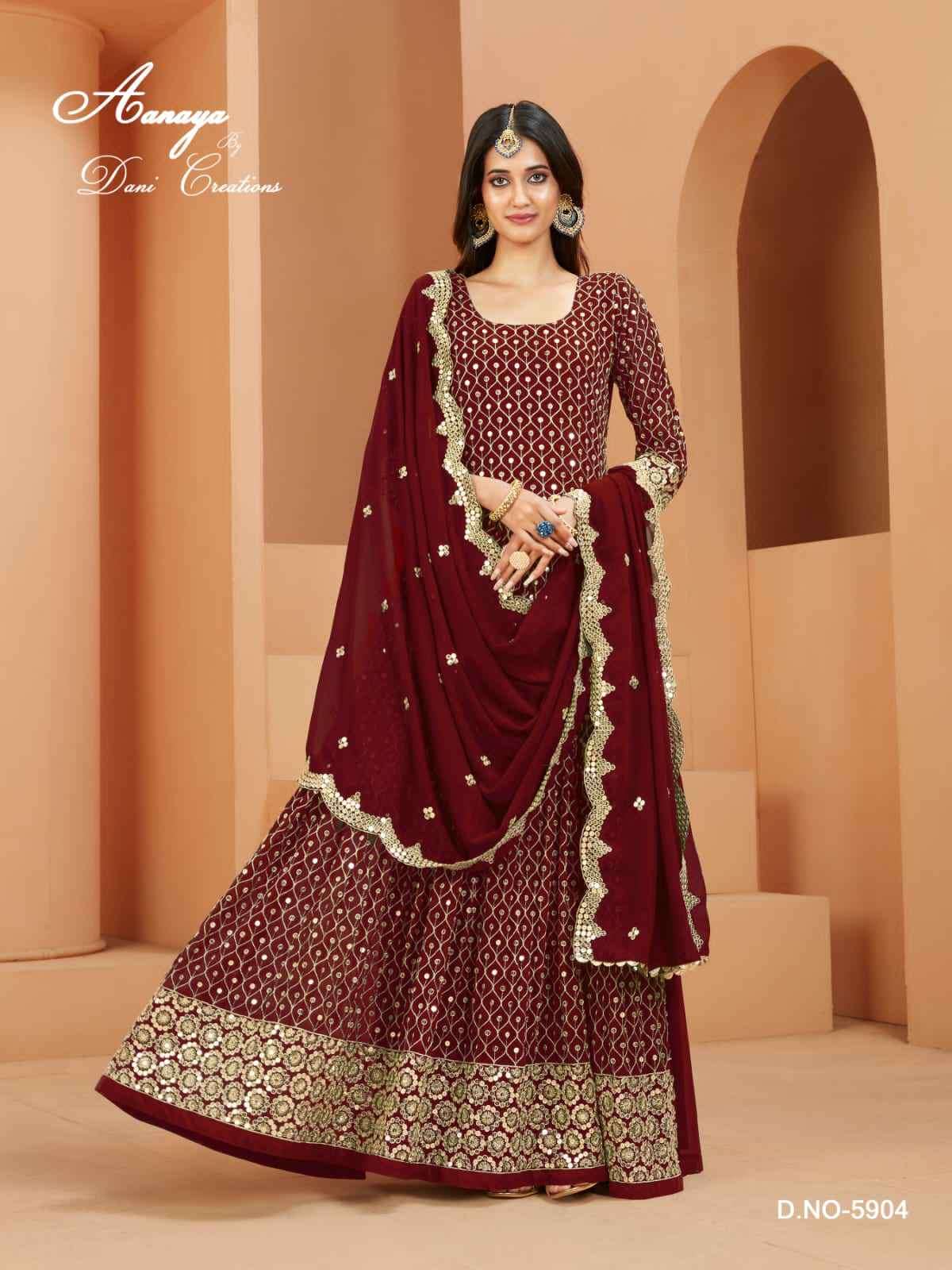 Aanaya Vol 159 Fancy Work Wedding Collection Anarkali Gown New Arrivals view 3