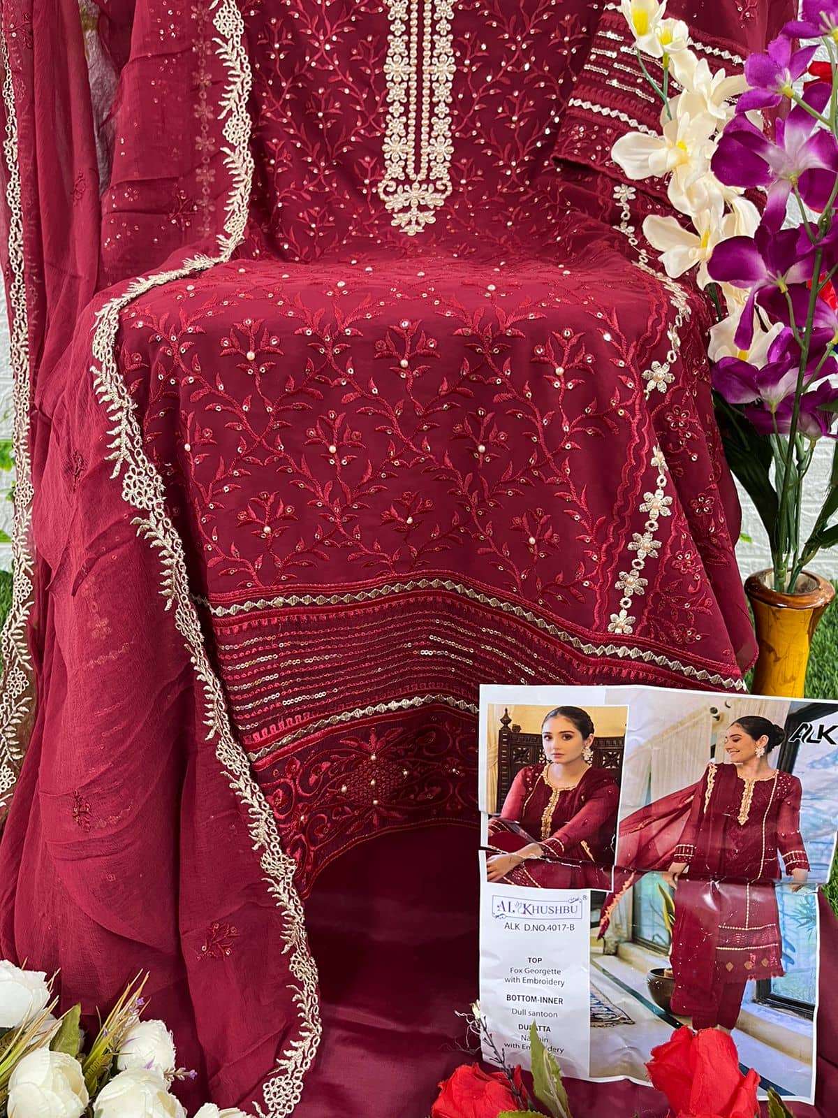 Al Khushbu Suhana Pakistani Georgette Suit view 8