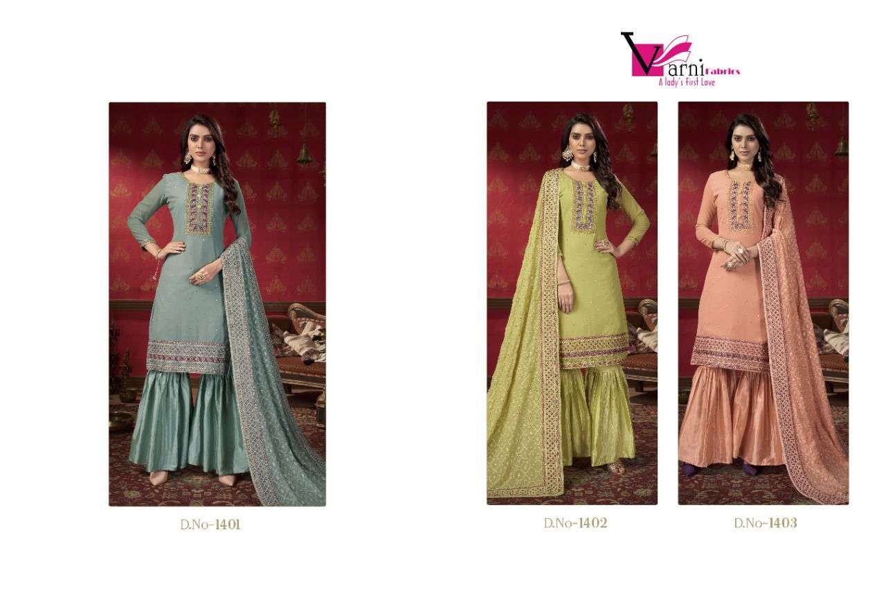Varni fabrics Zeeya Erina Fancy Sharara Salwar Suit view 6