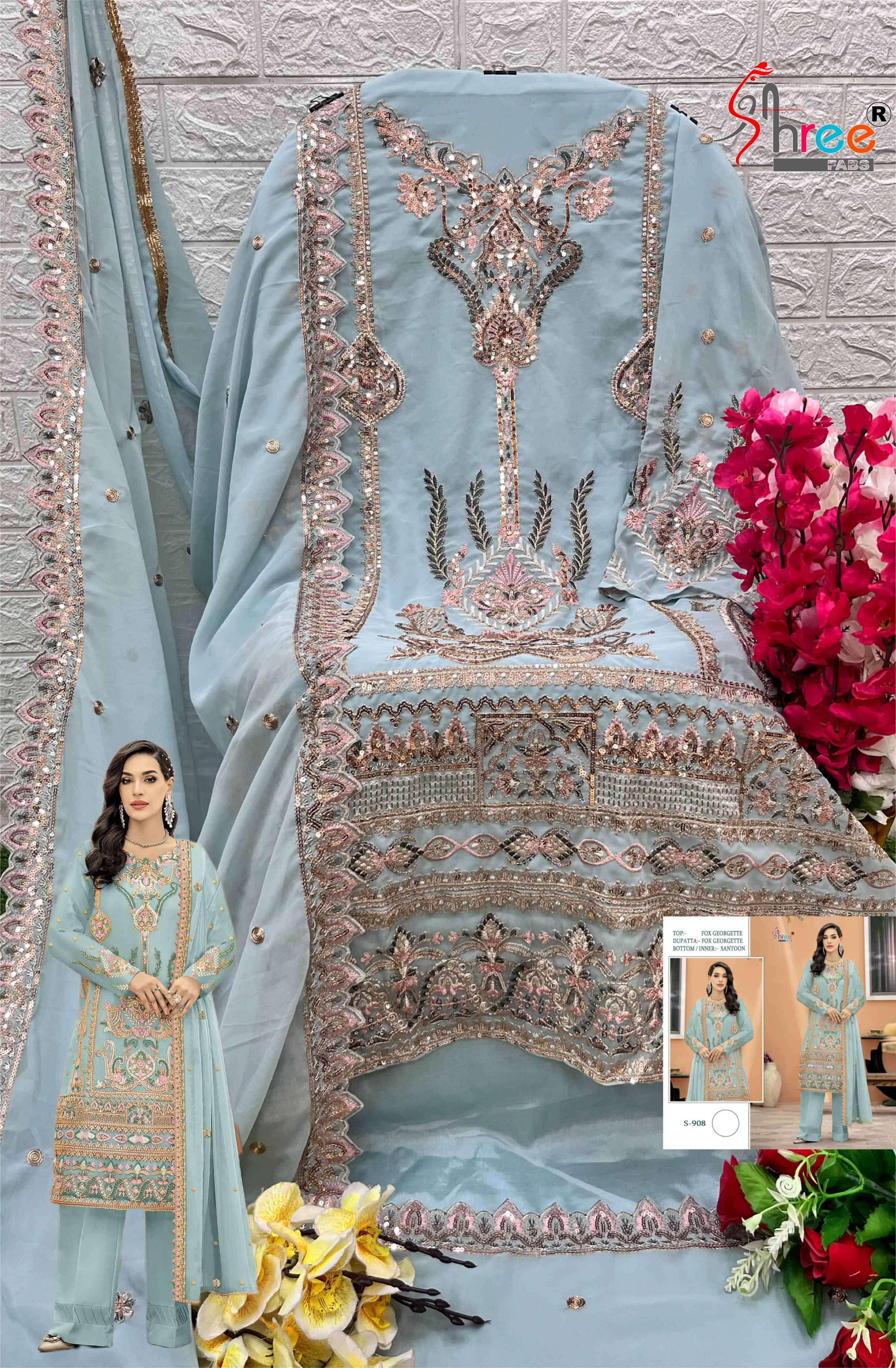 Shree Fabs S 908 Colors Pakistani Festive Wear Style Latest Designer Suit Wholesalers view 8