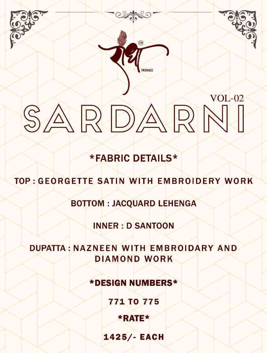 Radha Trends Sardarni Vol 2 771 To 775 Partywear Lehenga Style Designer Dress view 12