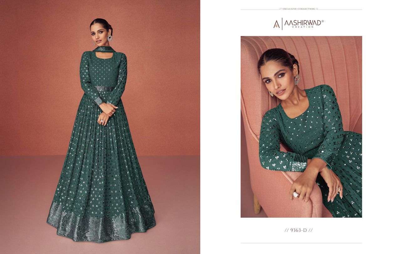 Aashirwad Gulkand Season Gold Designer Party Wear Anarkali Suit view 5