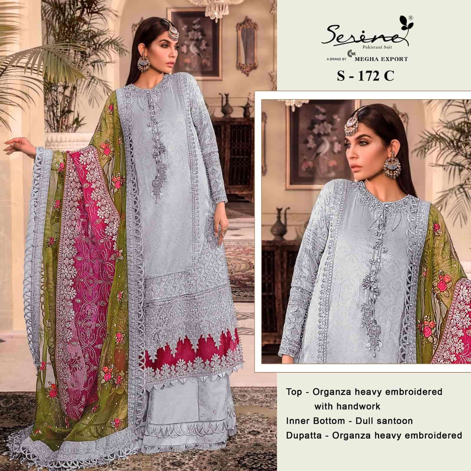 Serine S 172 C Exclusive Designer Organza Embroidered Unstitched Suit Collection