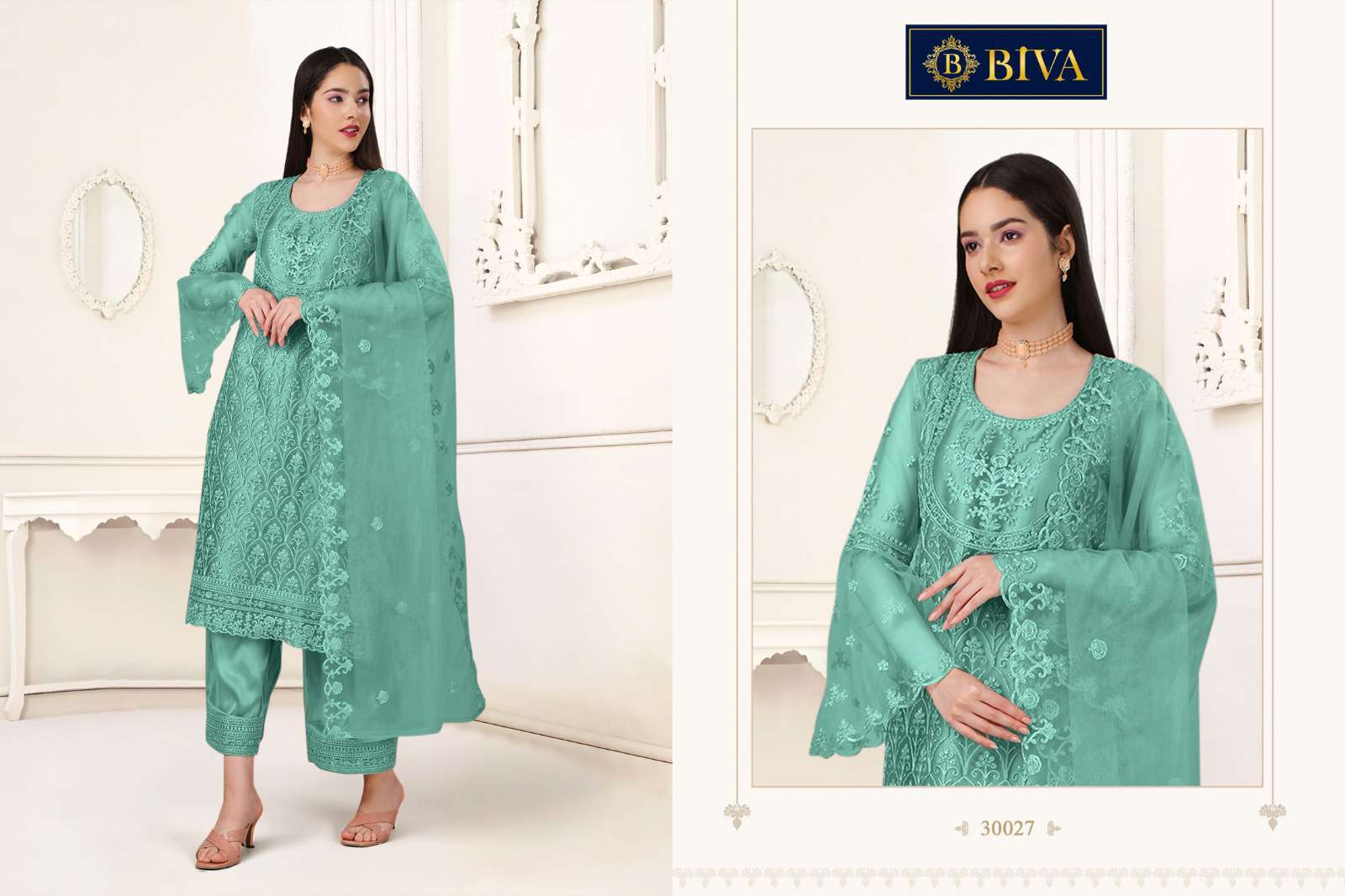 Biva Aishaa Pakistani Style Net Salwar Suit view 5