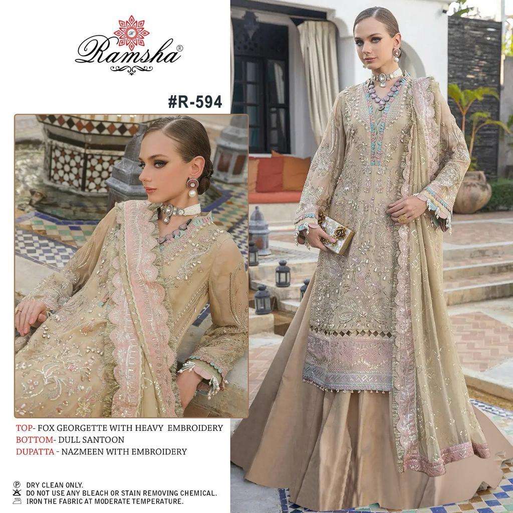 Ramsha R-594 Embroidered Sharara Suit view 2