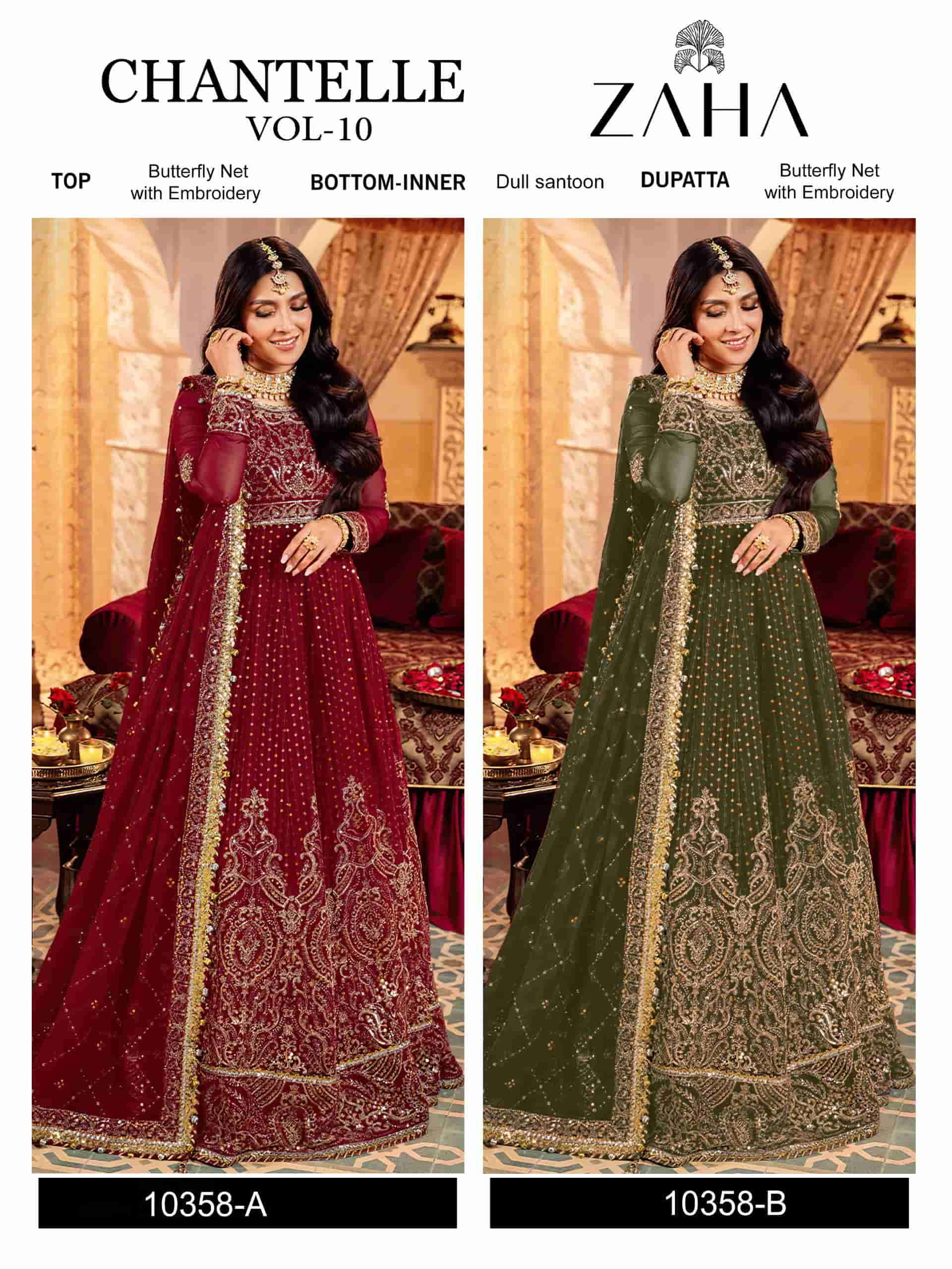 Zaha Chantelle Vol 10 Festive Wear Style Designer Embroidered Suit Wholesalers view 7