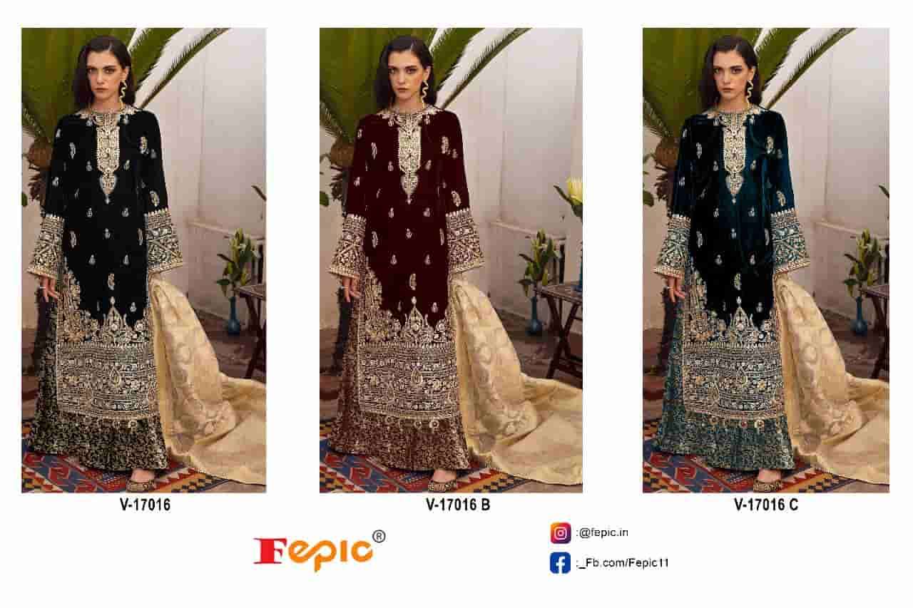 Fepic V 17016 Colors Pakistani Heavy Designer Style Velvet Salwar Suit view 4