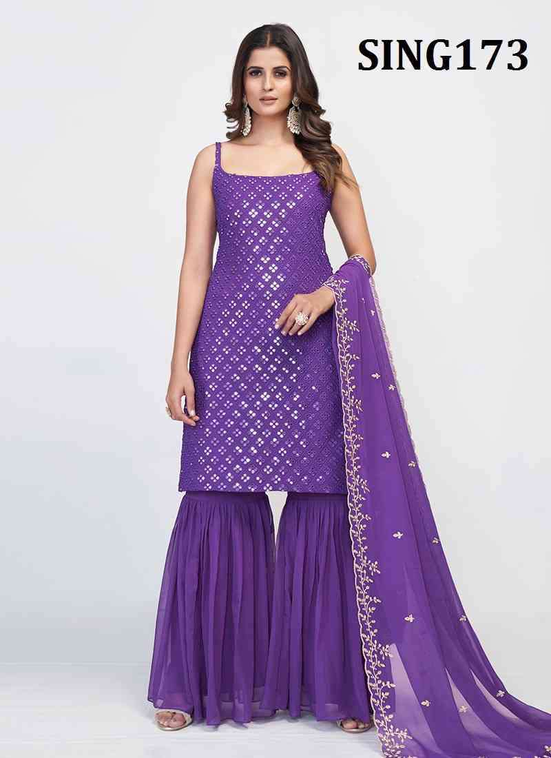 Arya Sing173 Designer Partywear Sharara Dress New Collection view 9