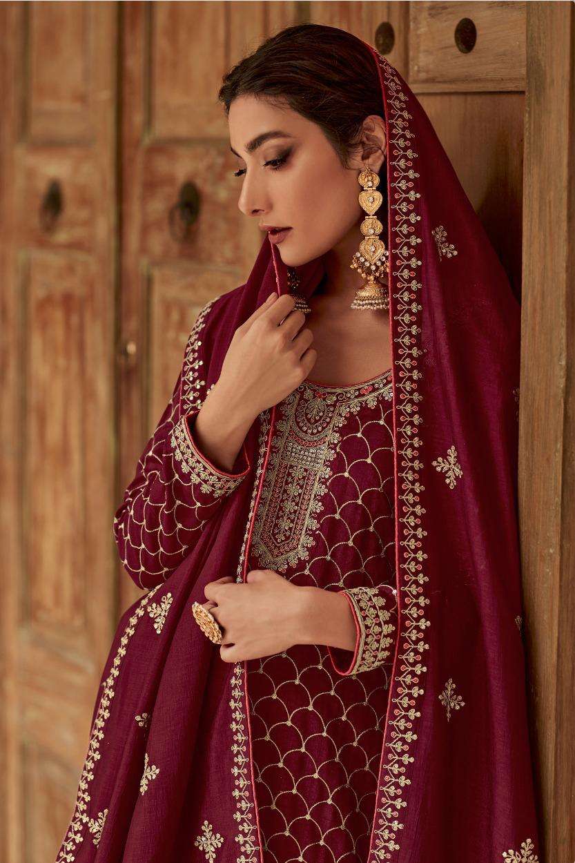 Aashirwad Nargis 9442 To 9446 New Designer Silk Suit Collection view 18