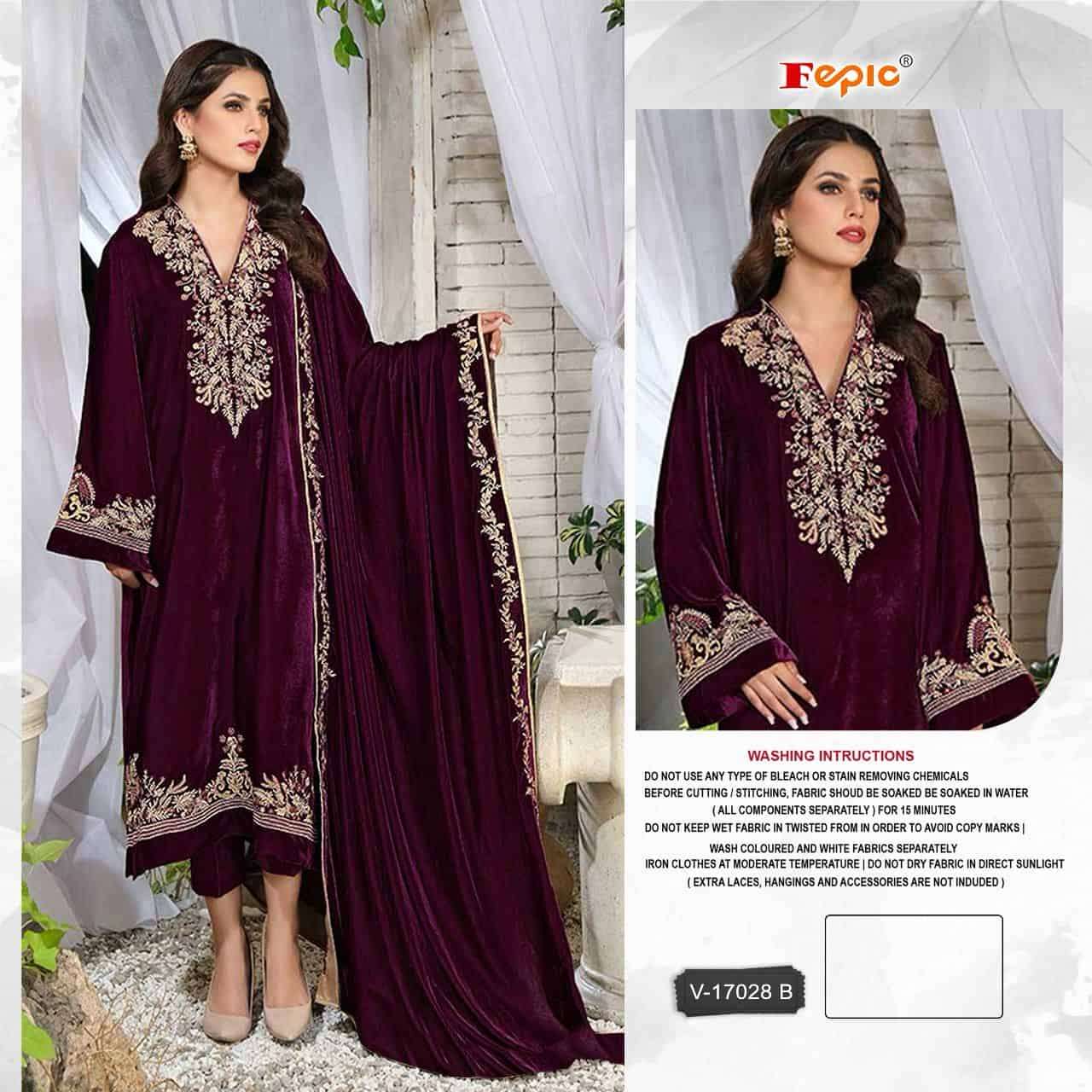Fepic Rosemeen Velvet Embroidered Suit
