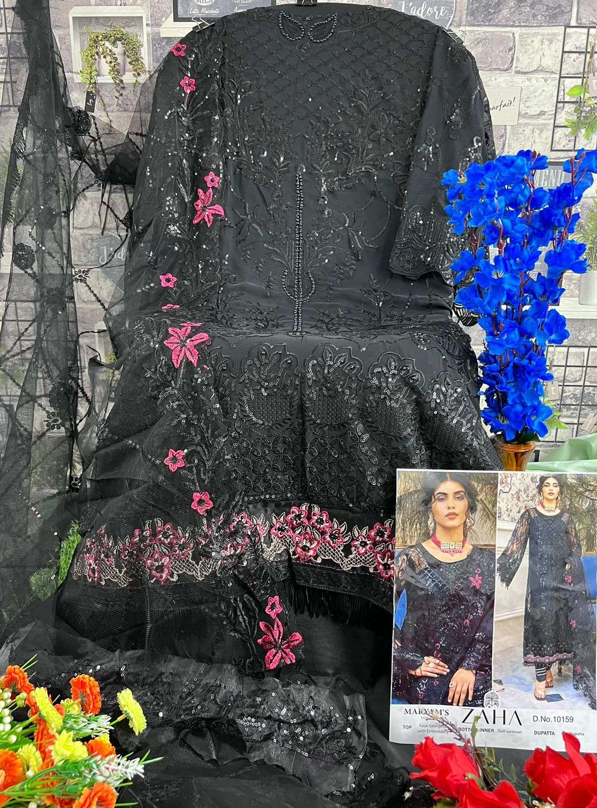 Zaha Maryams Vol 2 10158 To 10160 Designer Pakistani Dress New Collection view 3