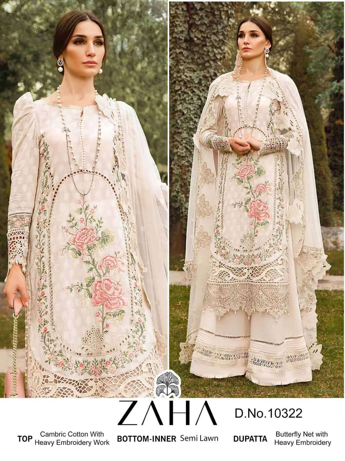 Zaha 10322 Heavy Embroidered Cotton Salwar view 4