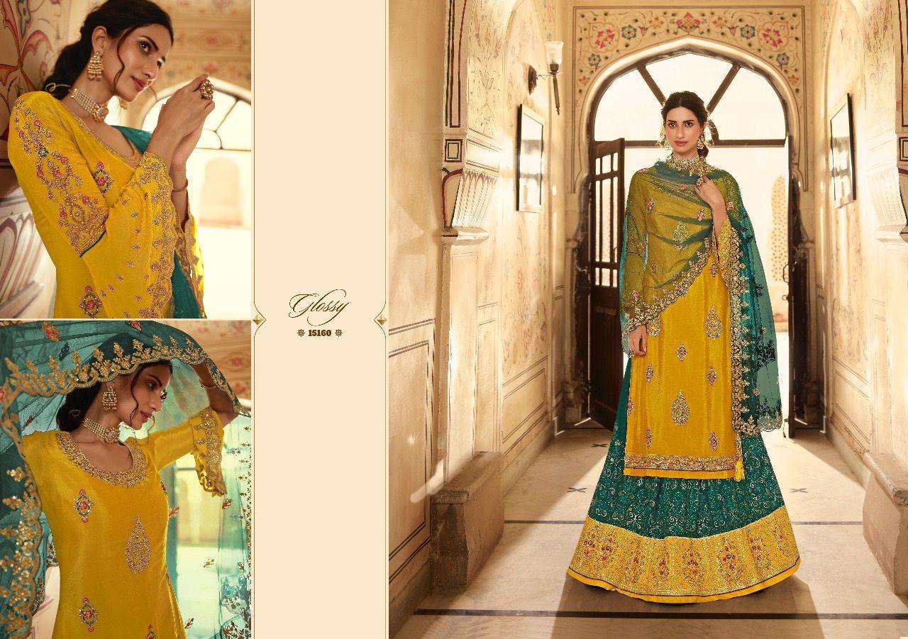 Glossy Rubaab Lehenga Style Salwar Kameez view 5