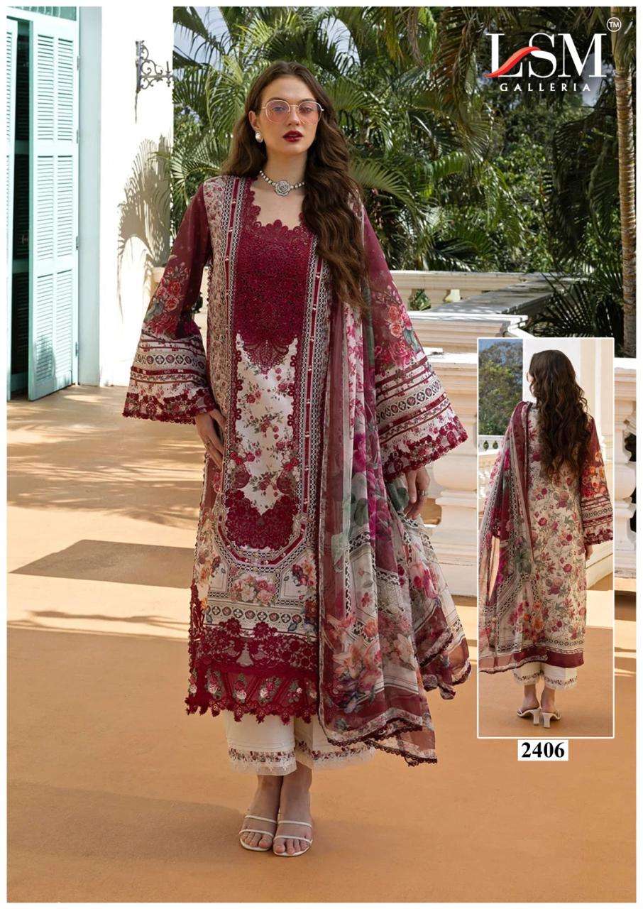 Lsm Parian Dream Vol 24 Printed Pure Lawn Dress Material view 10
