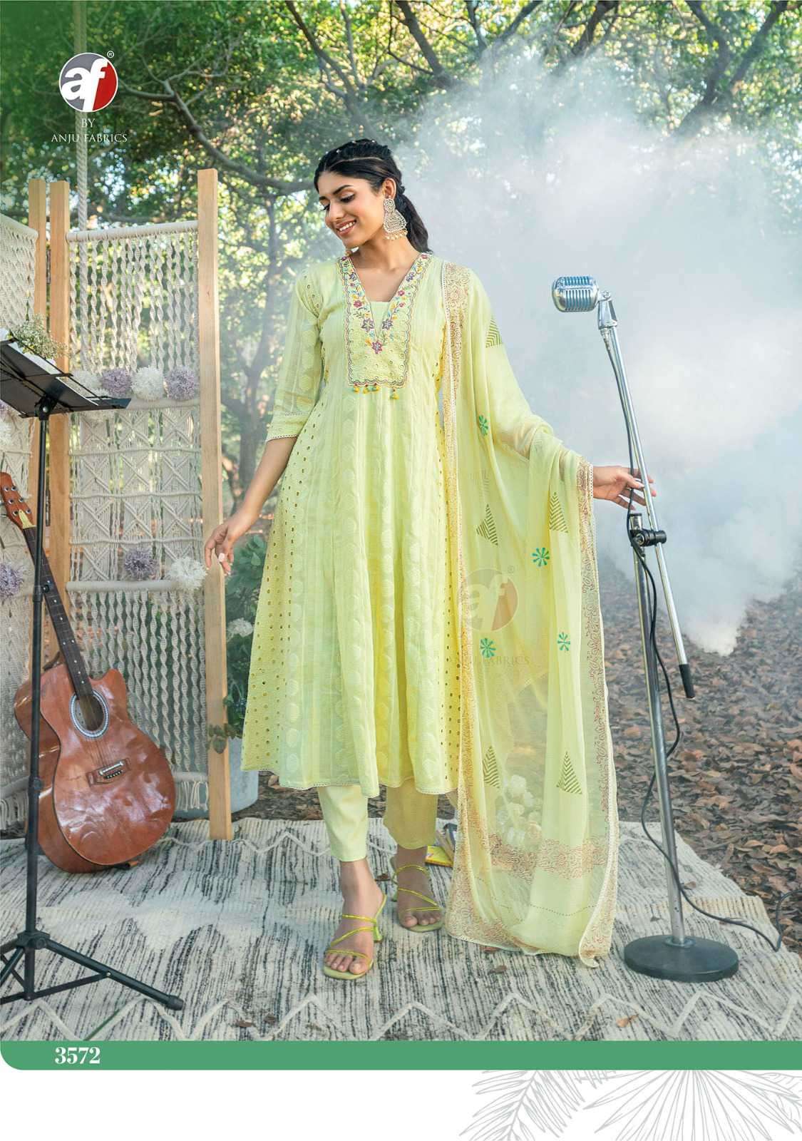 Af Stock Out Rhythm By Anju Fabrics Festive Designs Anarkali Style 3 Piece Pair Catalog view 4