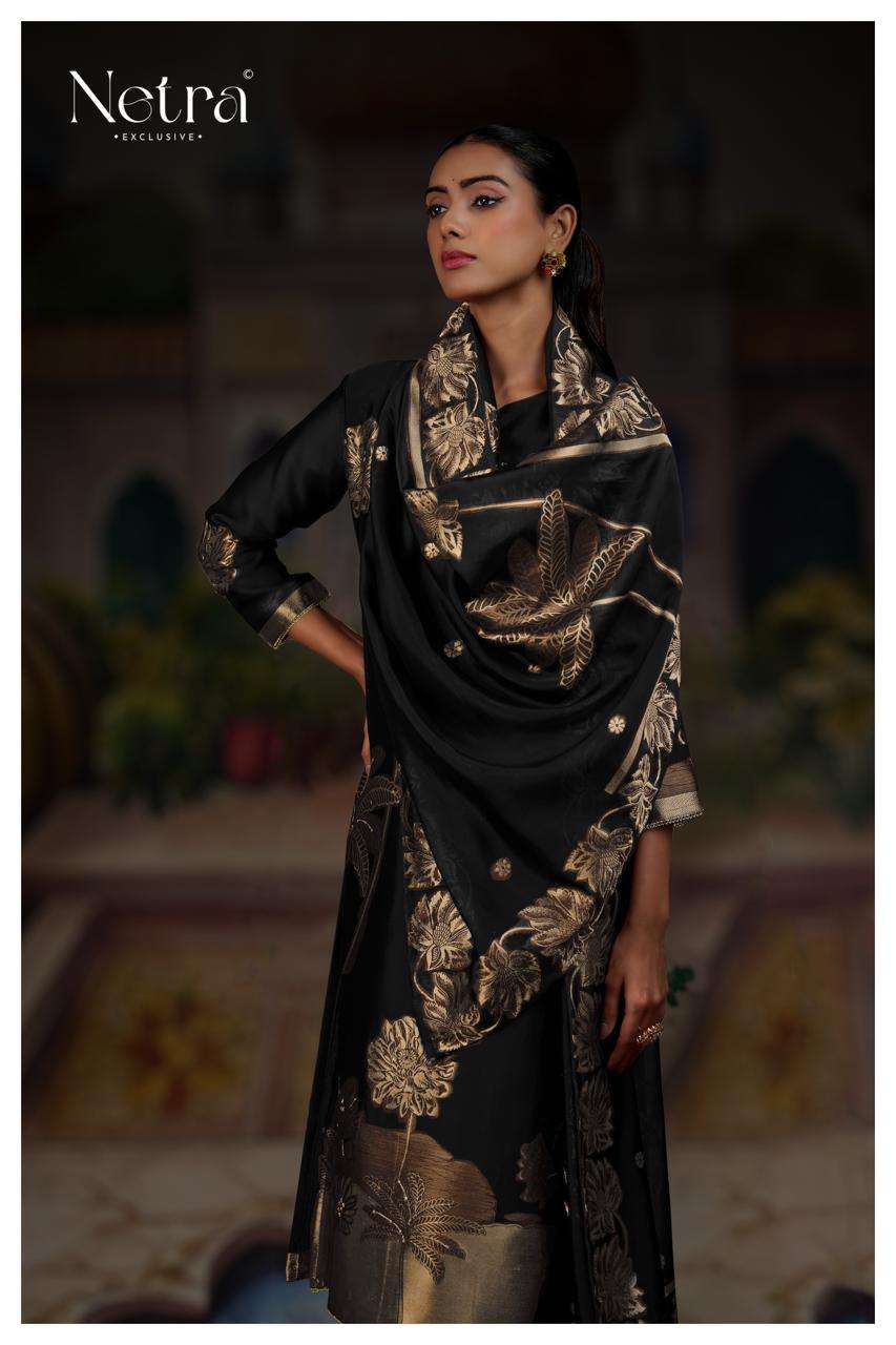 Netra Ridha Black Edition Partywear Style Jacquard Latest Suit Collection view 4