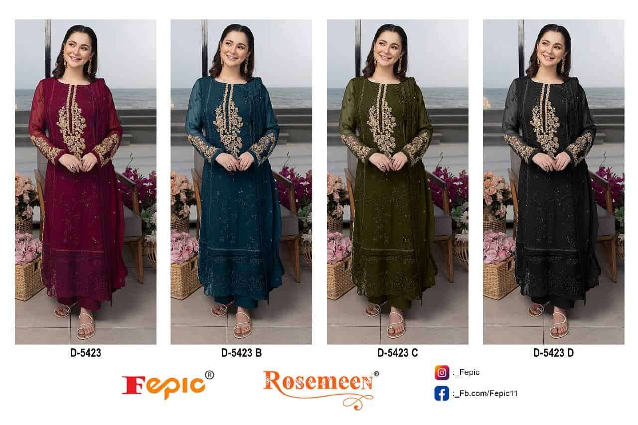 Fepic D 5423 Colors Pakistani Style Festive Wear Designer Suit Online Wholesalers view 4