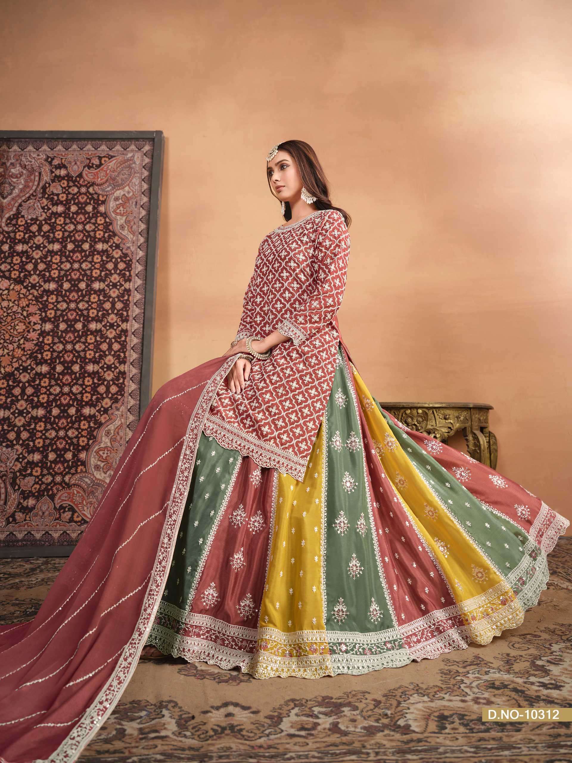Anjubaa Vol 31 10311 To 10313 Designer Lehenga Style Dress Wedding Collection view 2