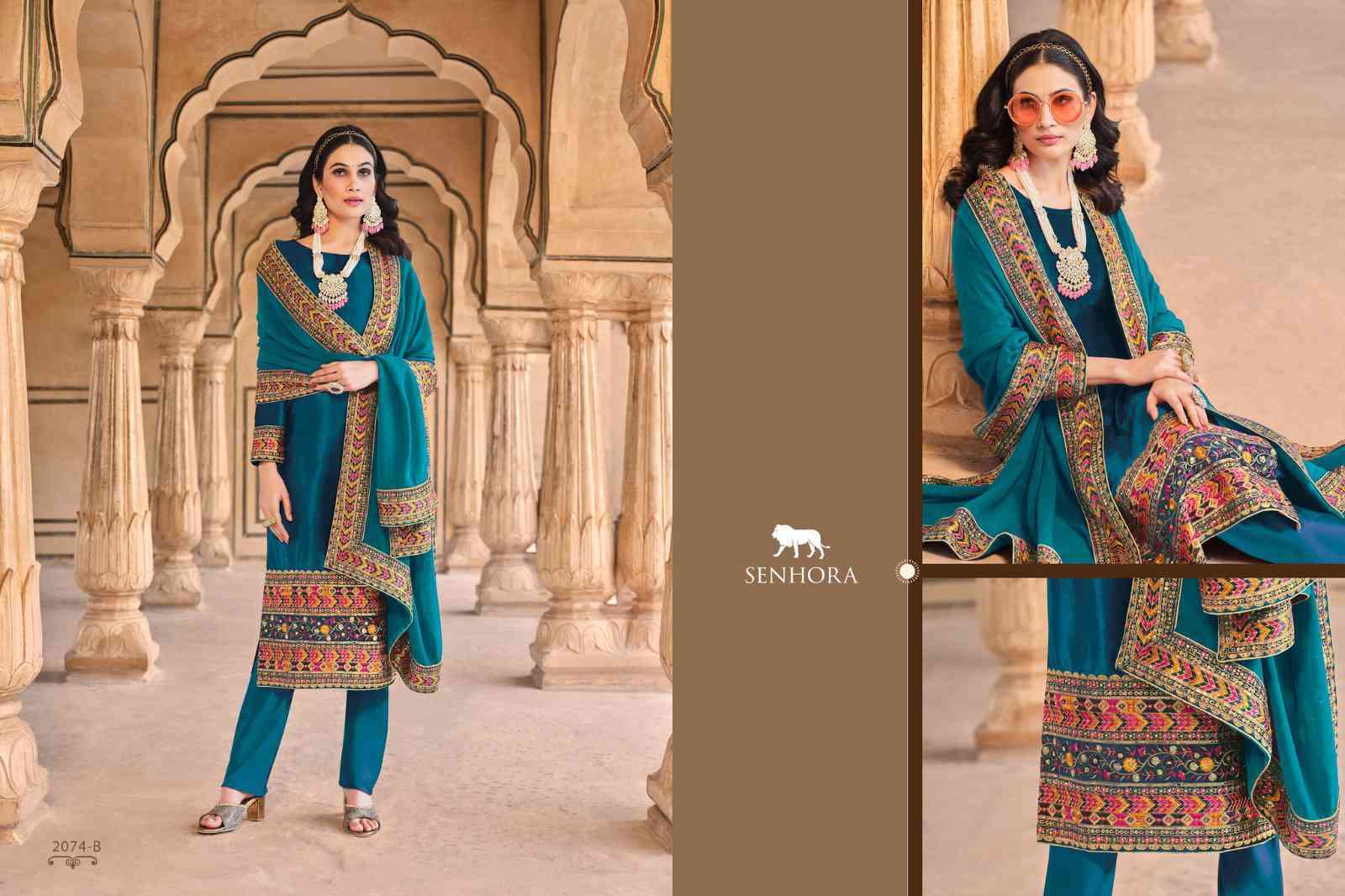 Senhora Aadhya 2074 Colors Designer Velvet Wedding Collection Suit Exporter view 6