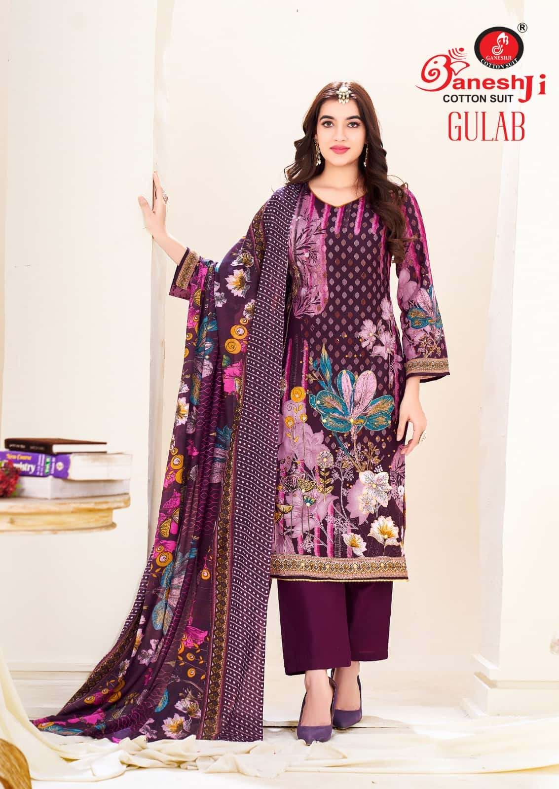 Ganeshji Gulab Vol 1 Unstitch Cotton Ladies Dress Catalog view 6