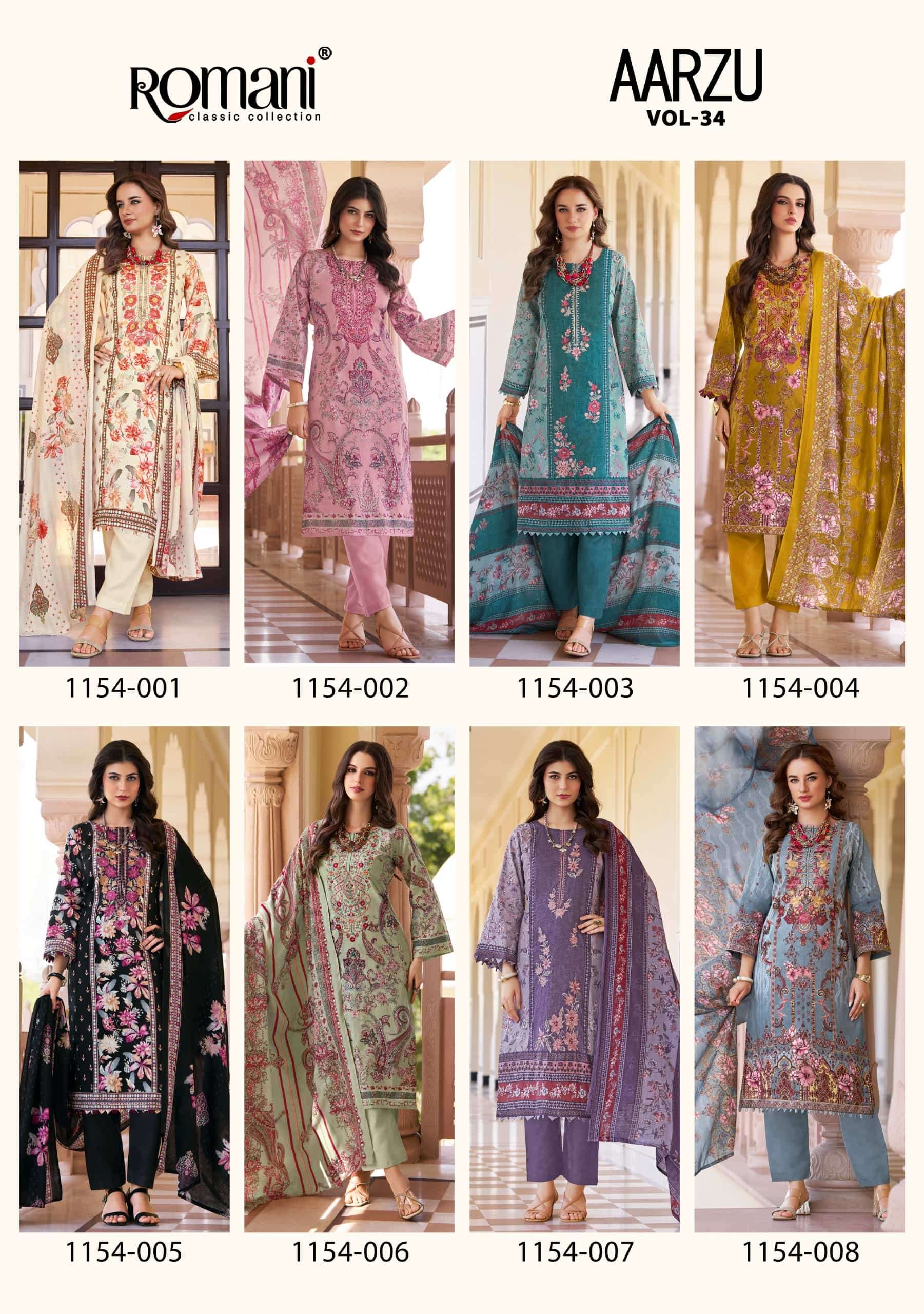 Romani Aarzu Vol 34 Unstitch Cotton Ladies Suit view 5