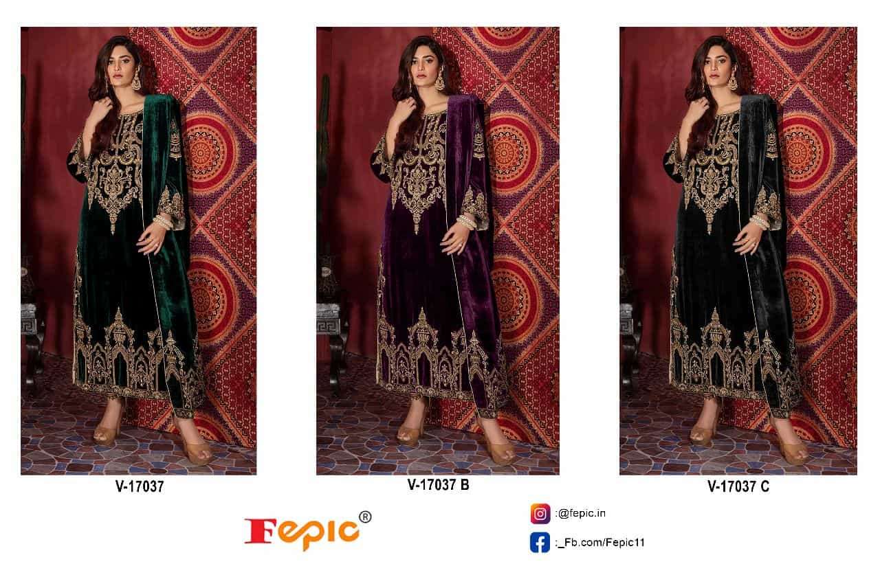 Fepic V 17037 Colors Winter Wear Style Heavy Designer Pakistani Suit Wholesalers view 3