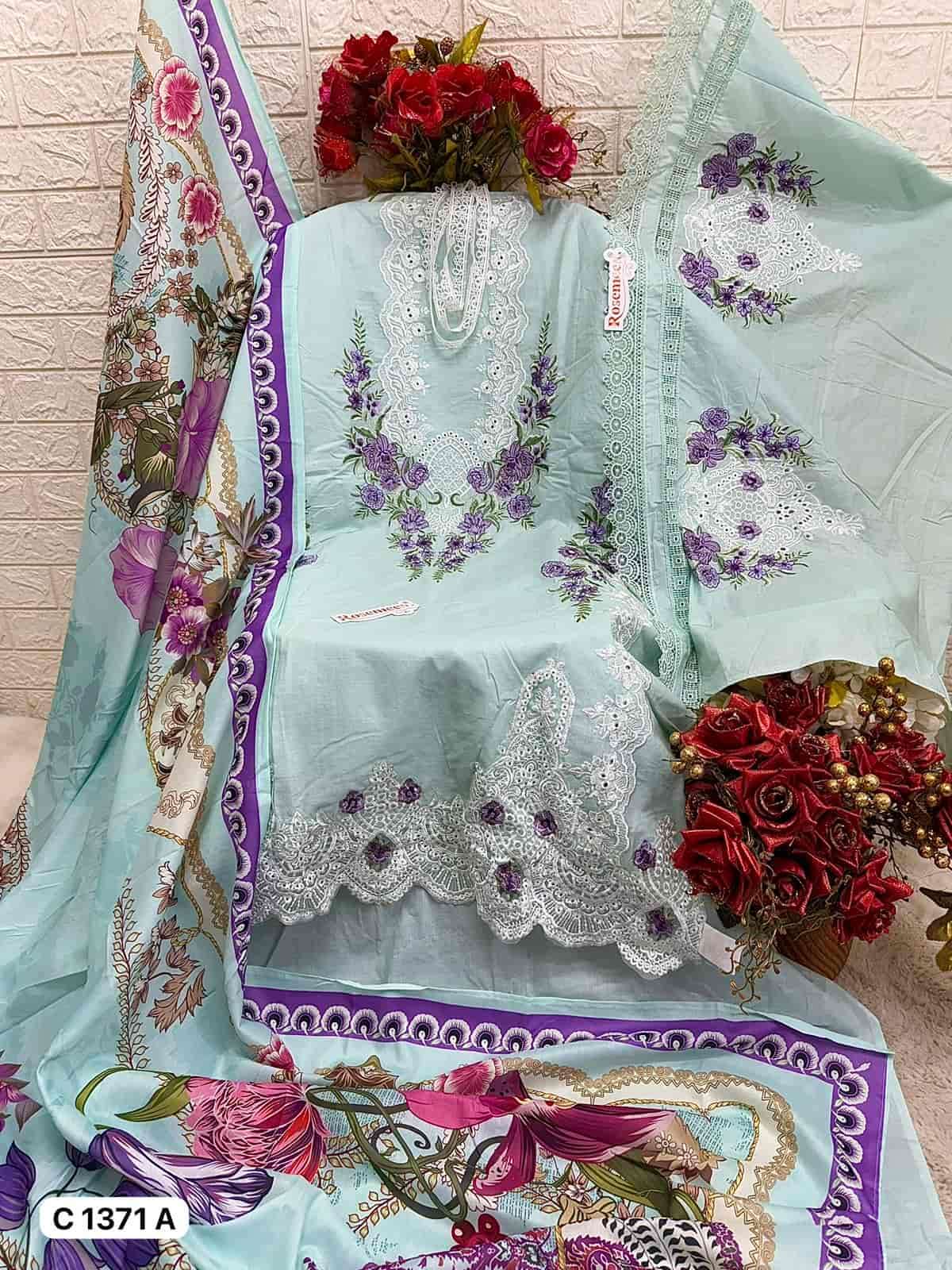 Fepic C 1371 Colors Pakistani Style Designer Embroidered Cotton Dress Wholesalers view 5