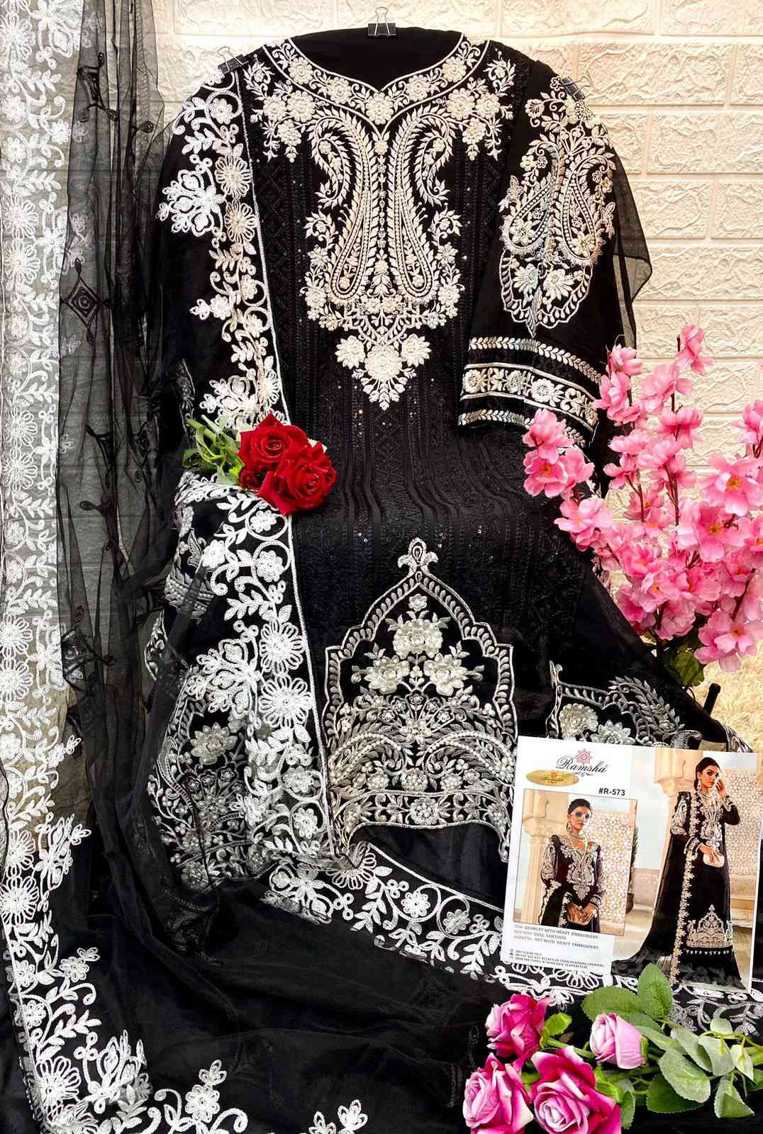 Ramsha R-573 Heavy Embroidered Pakistani Dress view 2