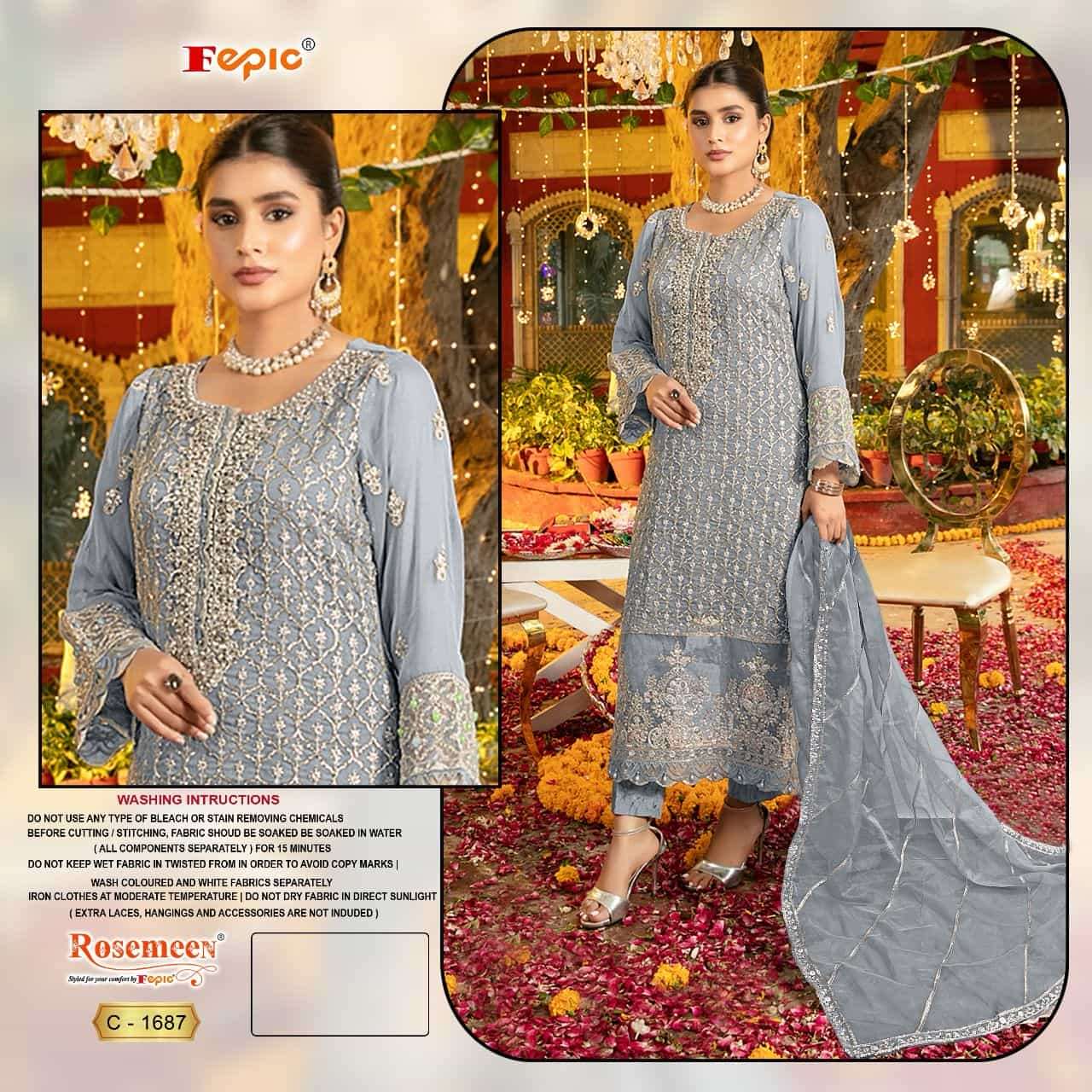 Fepic Rosemeen Organza Designer Party Wear Suit view 2