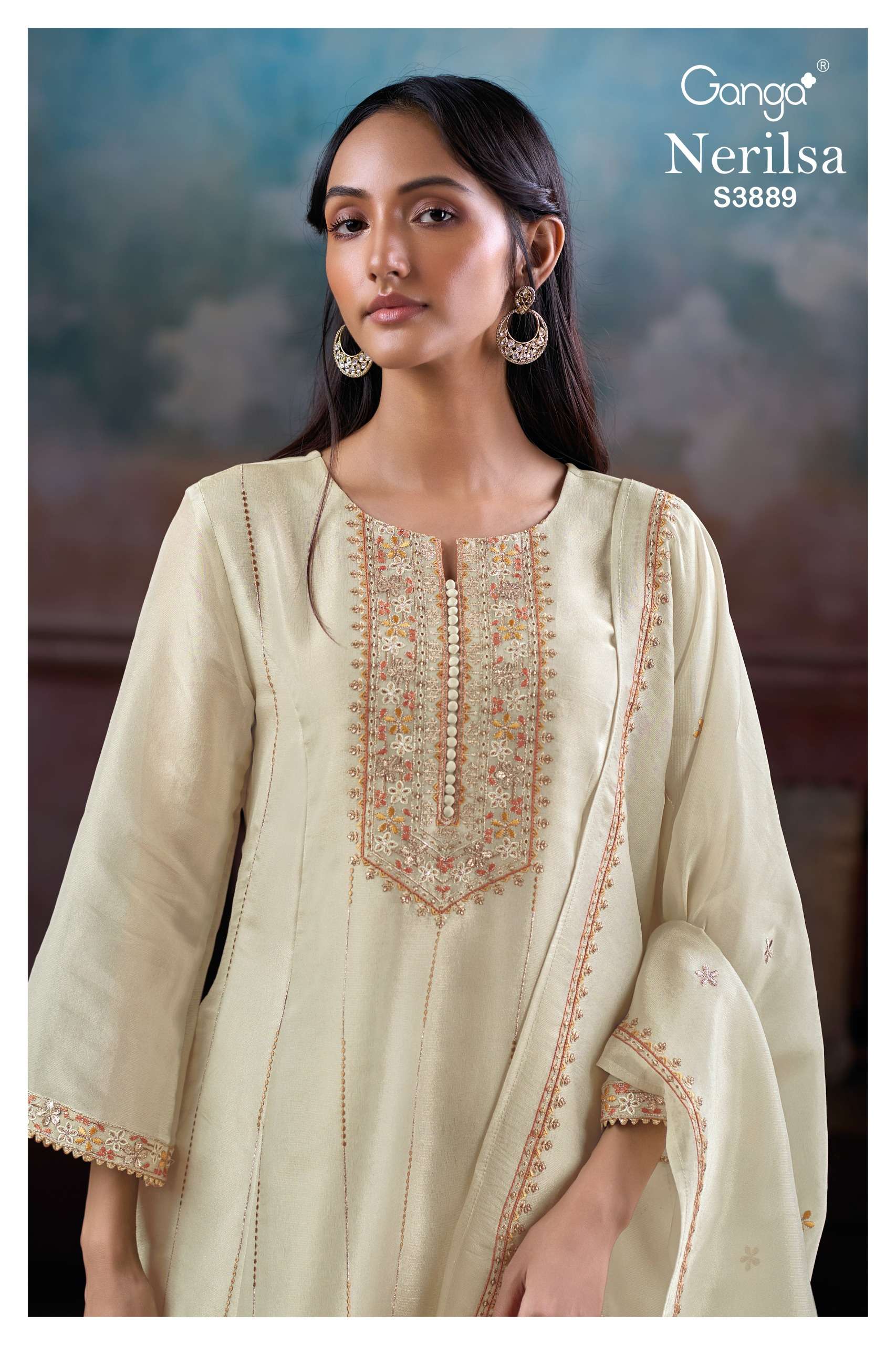 Ganga Fashion Nerilsa 3889 Pure Bemberg Silk Designer Suit Collection view 4