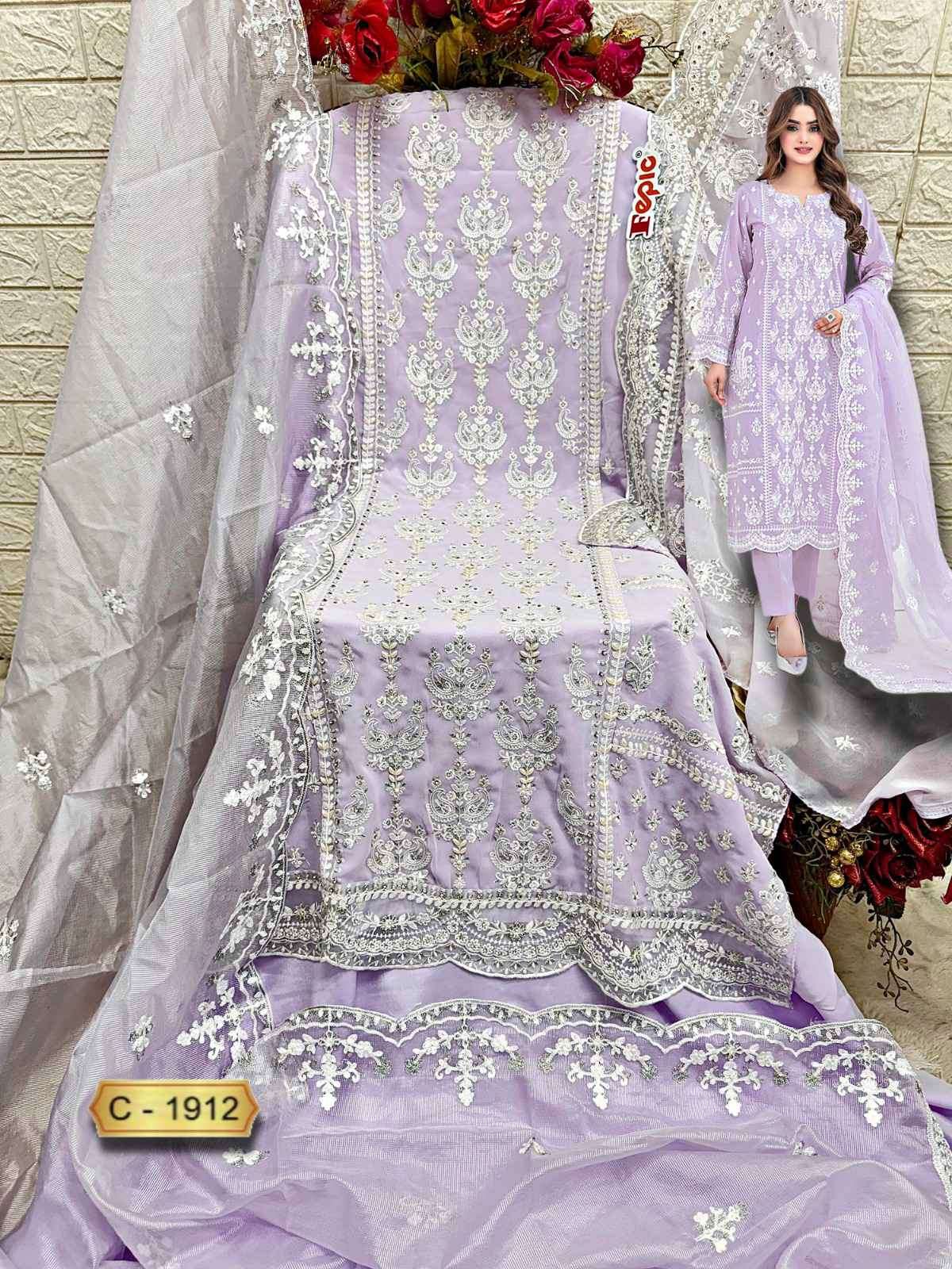 Fepic C 1912 Colors Pakistani Embroidered Georgette Suit view 6