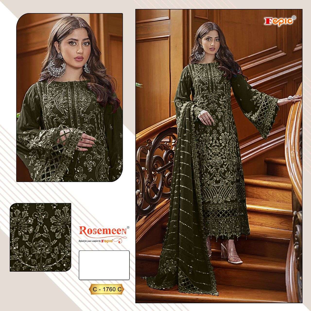 Fepic C 1760 Colors Partywear Designs Pakistani Suit Latest Collection view 2