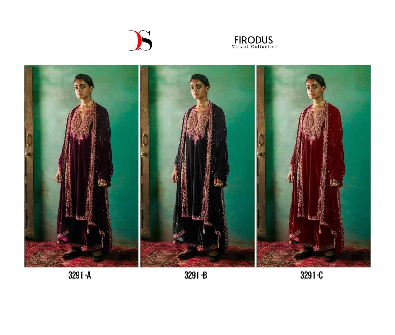 Deepsy 3291 Colors Firdous Velvet Festive Wear Style Designer Winter Wear Suit view 4
