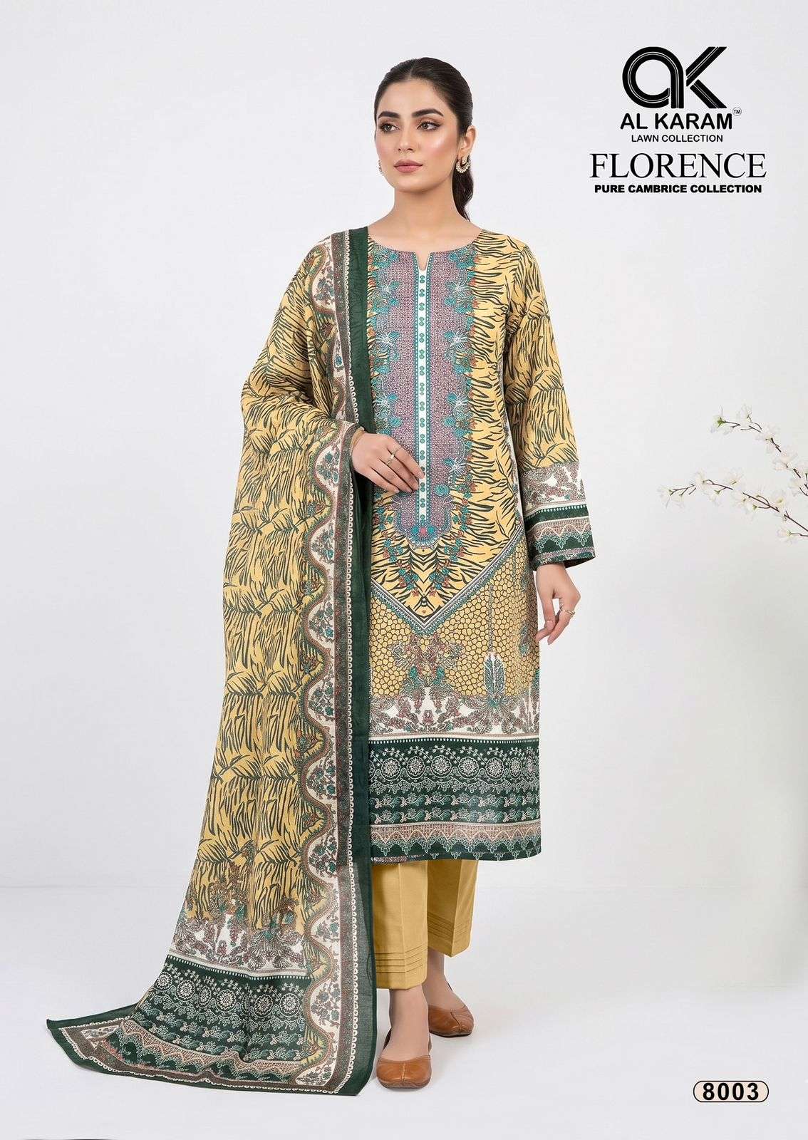 Al Karam Florence Vol 8 Pure Cambric Cotton Dress Material view 9
