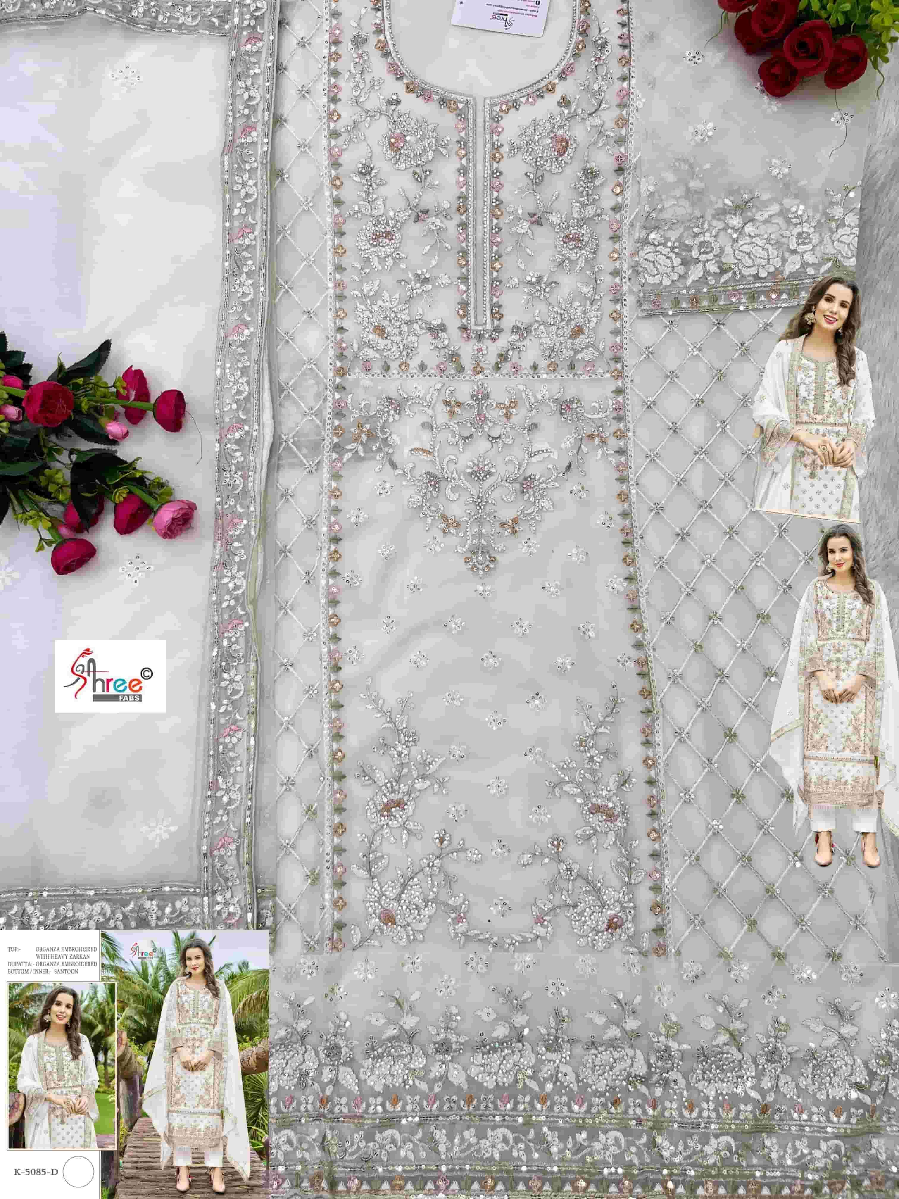 Shree Fabs K 5085 D Organza Embroidered Pakistani Unstitched Suit Ensemble view 2