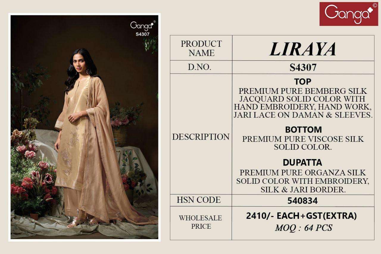 Ganga Fashion Liraya 4307 Premium Designs Ladies Suit Partywear Collection view 3