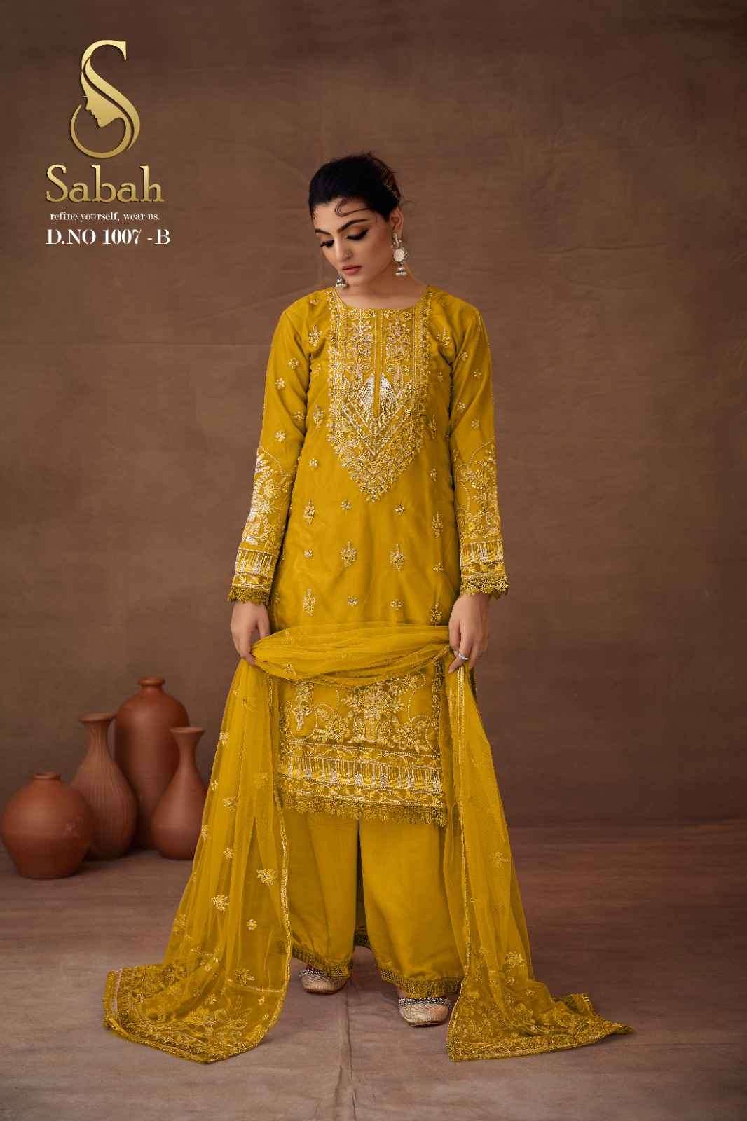 Fk Fashion Sabah Siya Fancy Organza Designer Ladies Suit Partywear Collection view 3