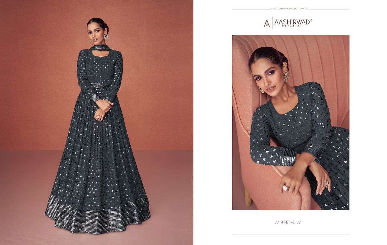 Aashirwad Gulkand Season Gold Designer Party Wear Anarkali Suit view 3