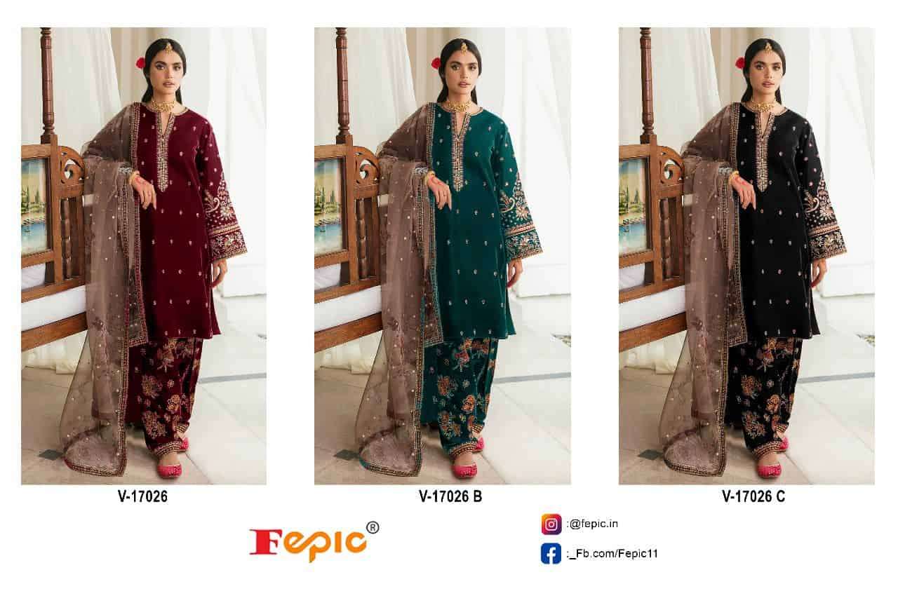 Fepic V 17026 Colors Festive Wear Style Designer Pakistani Winter Wear Collection view 4