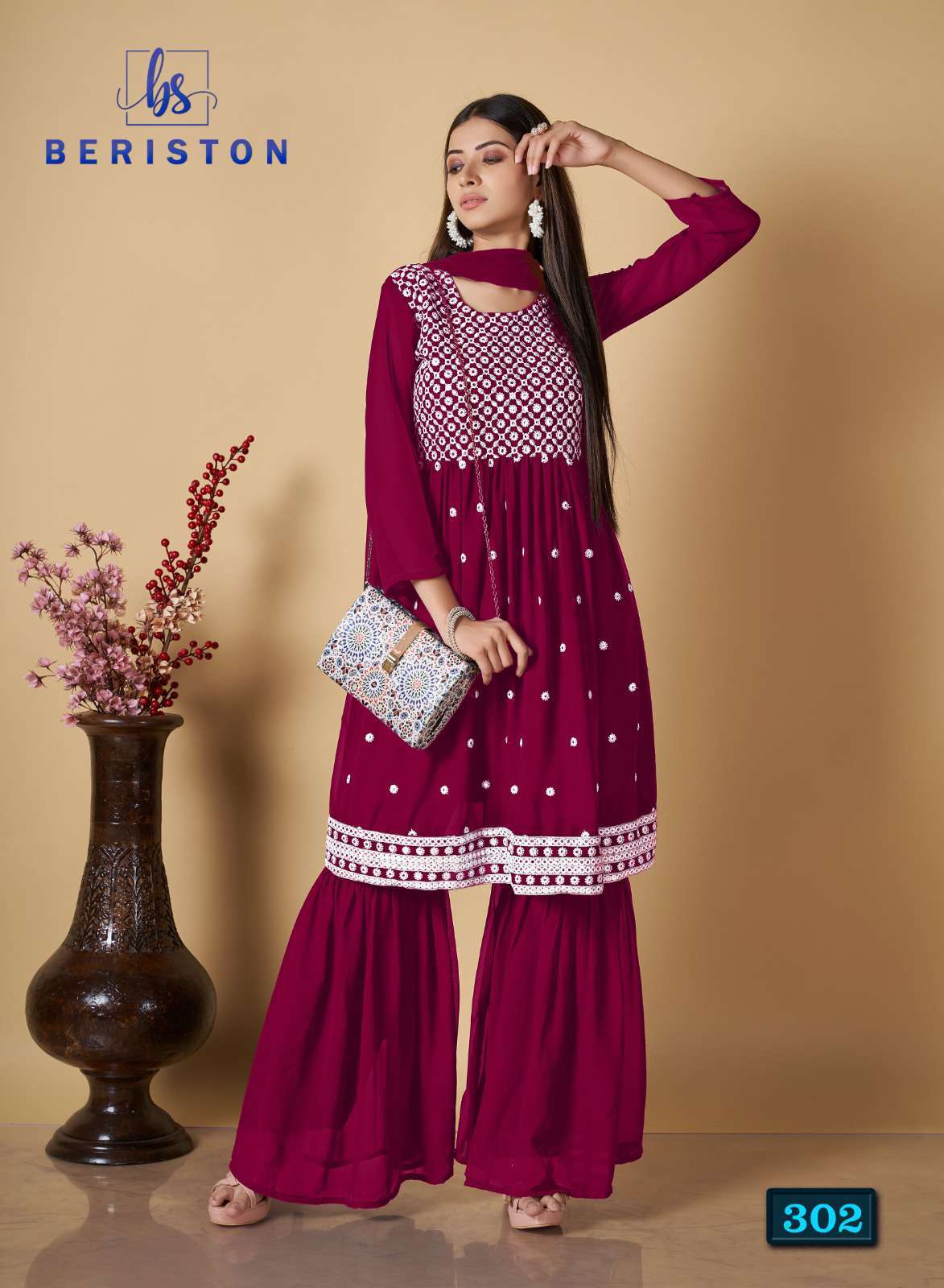 Beriston Bs Vol 3 Festive Collection Stylish Sharara Dress view 5