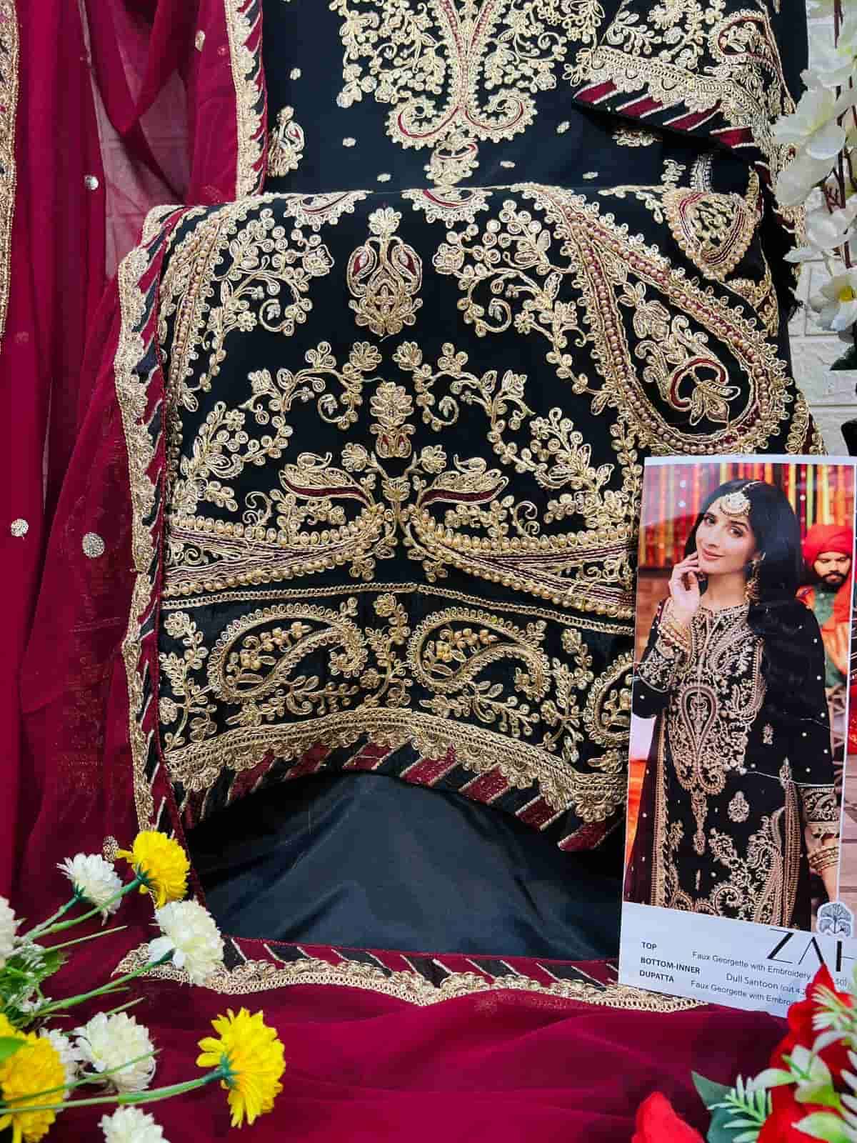 Zaha 10343 Pakistani Unstitched Salwar Suit Collection view 2