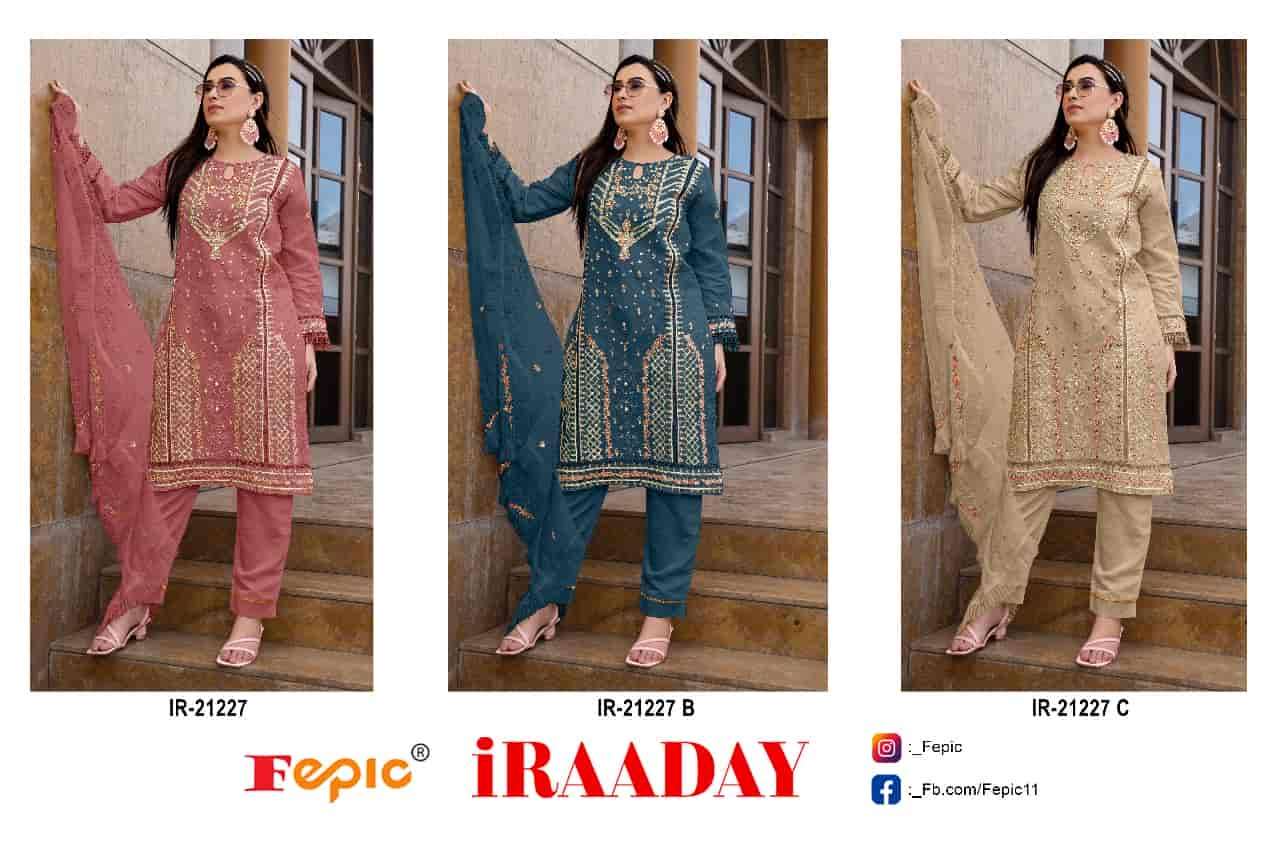 Fepic IR 21227 Colors Pakistani Style Designer Organza Suit Wholesalers view 4