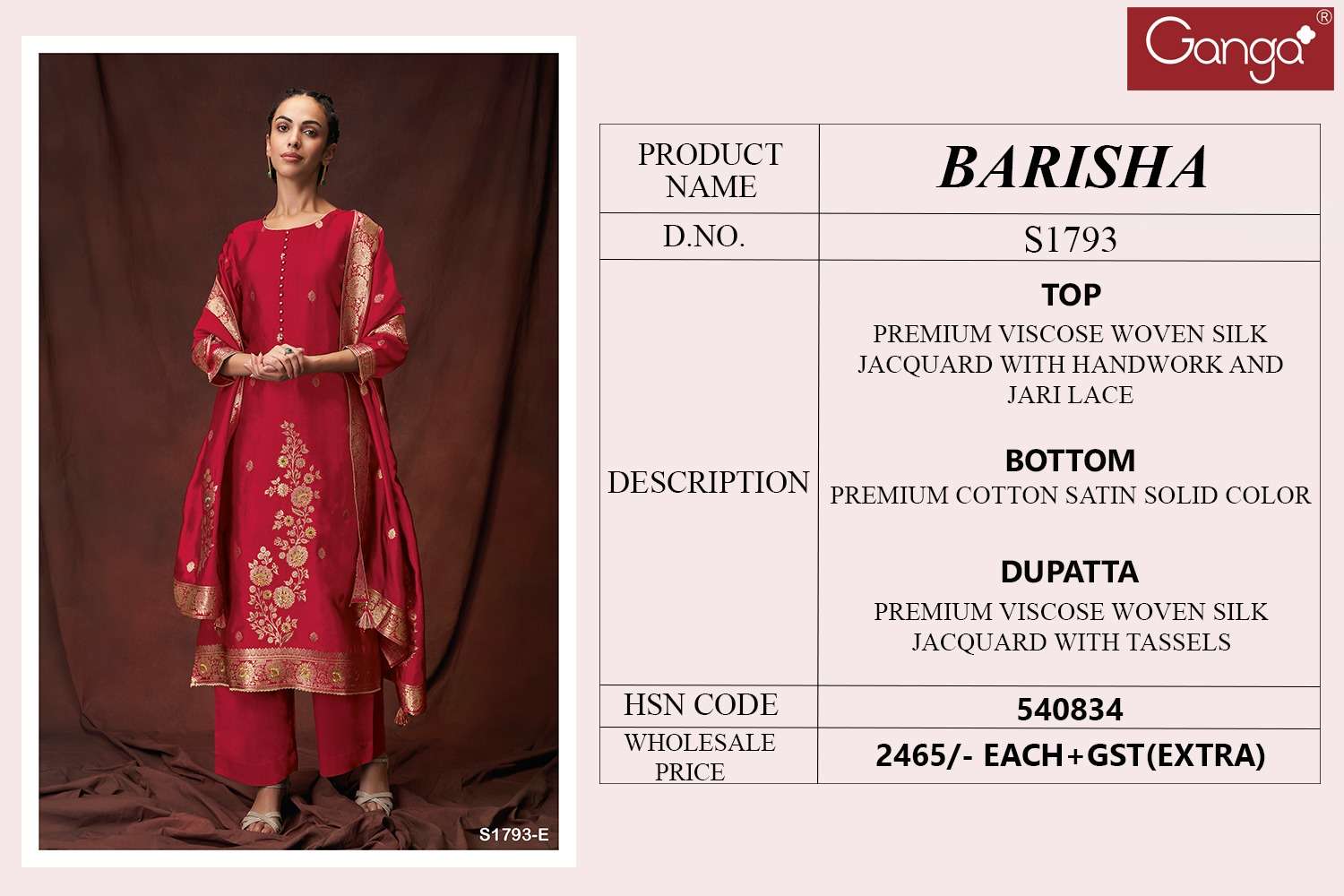 Ganga Barisha 1793 Designer Exclusive Silk Salwar Suit view 4