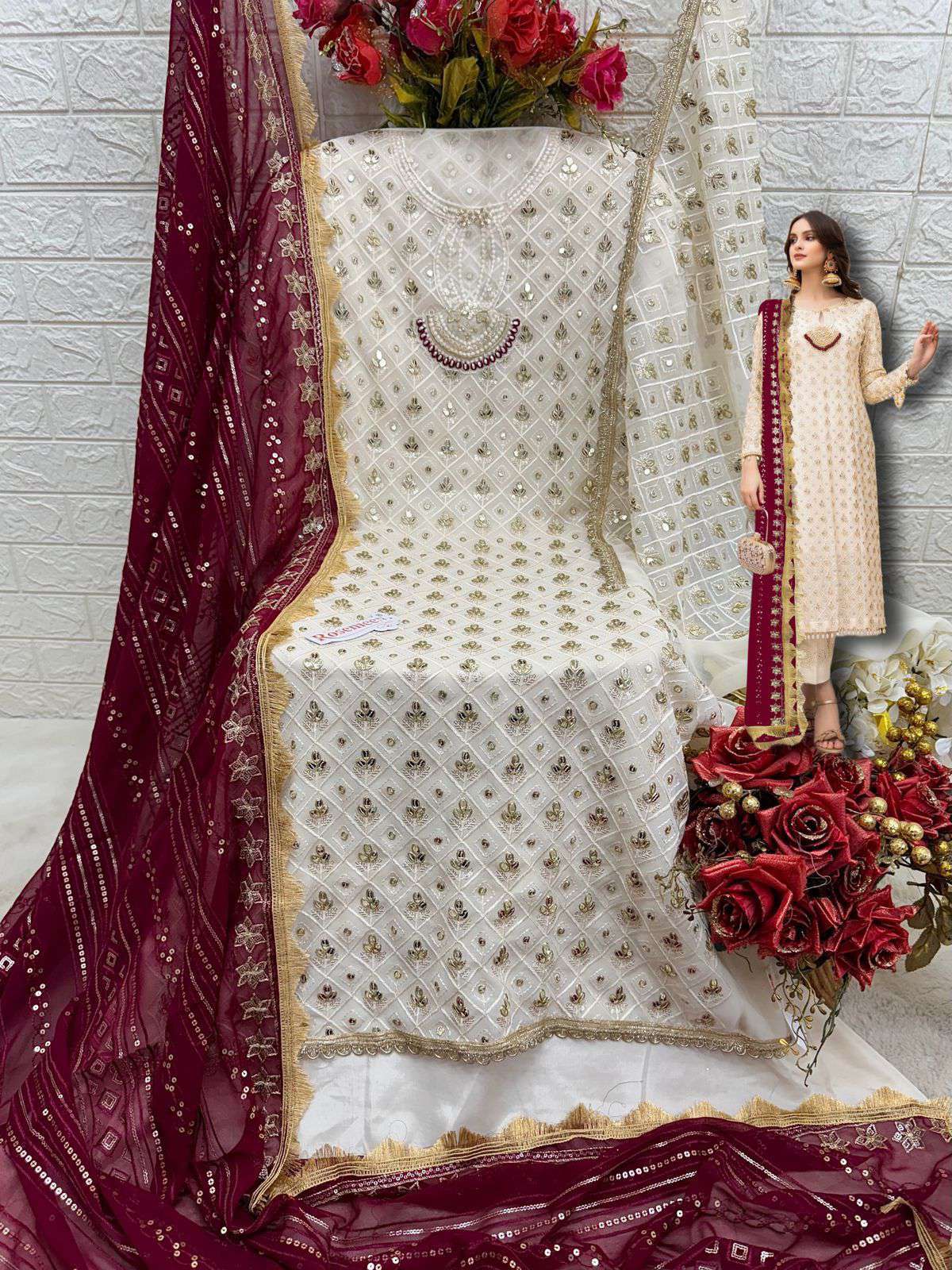 Fepic Rosemeen Embroidered Georgette Suit view 7