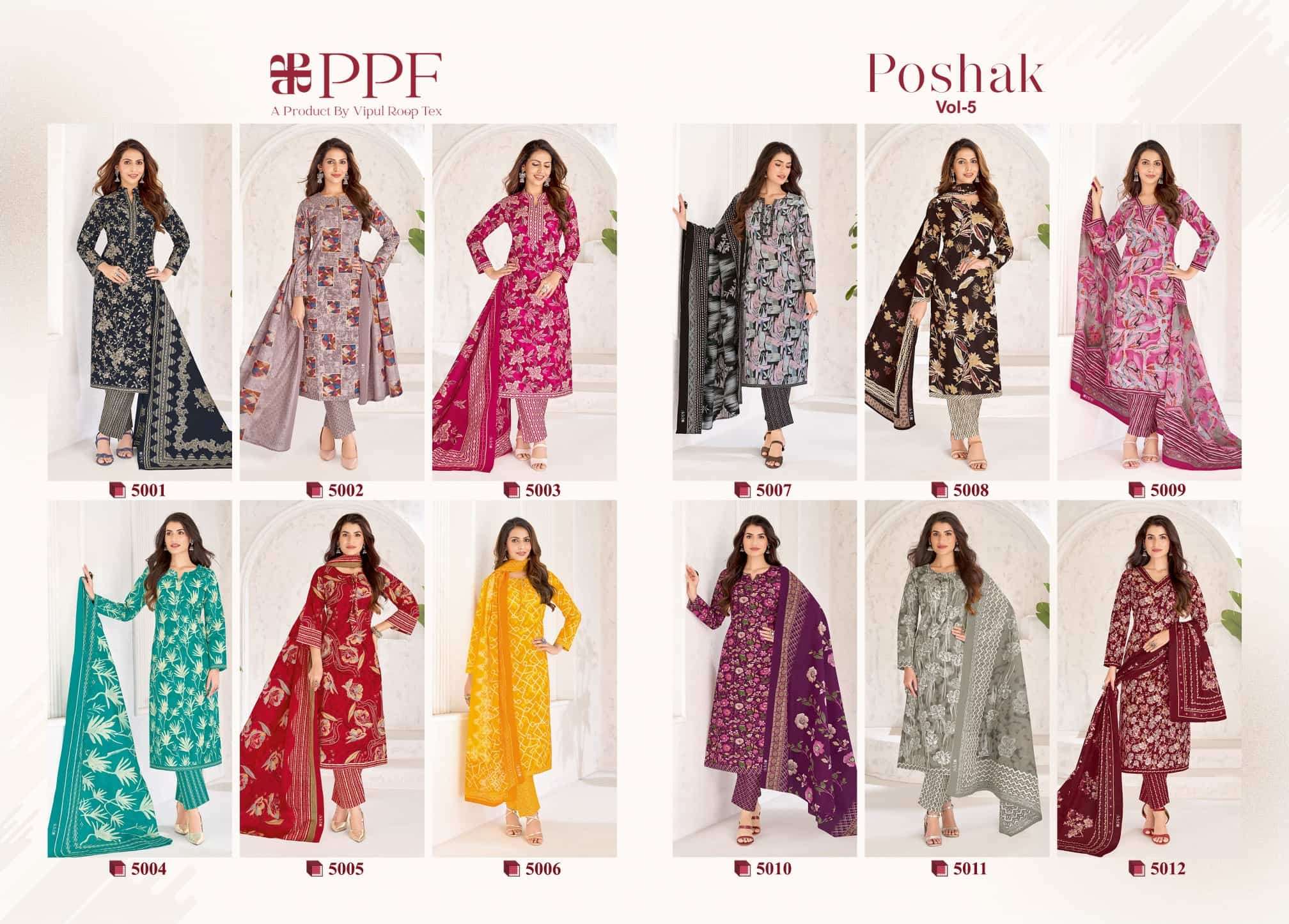 Ppf Poshak Vol 5 Pure Cotton Unstitch Salwar Suit Exporters view 2