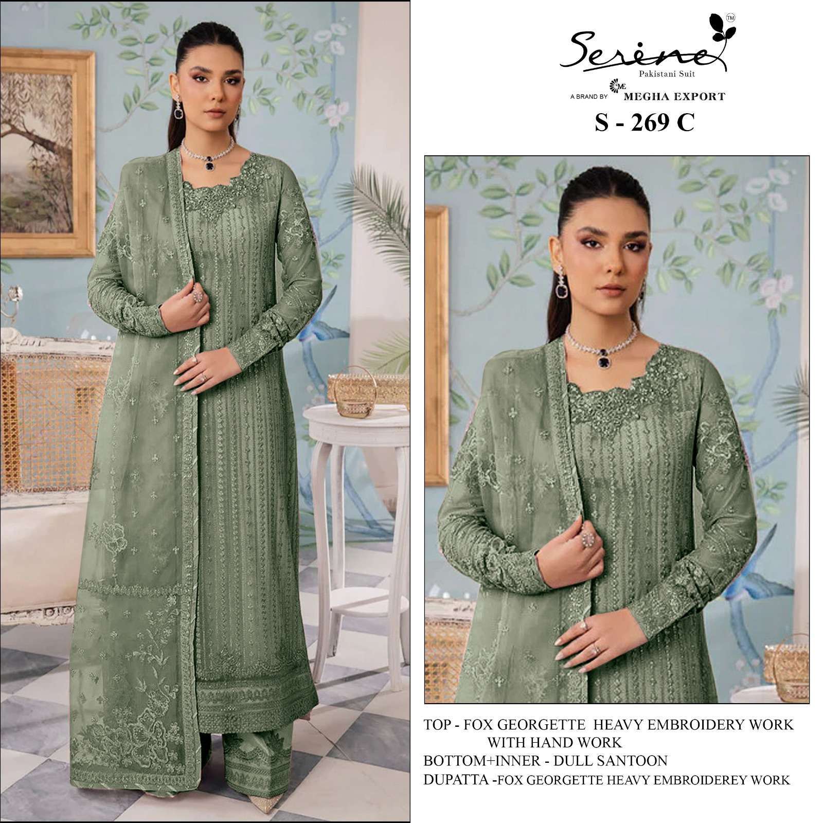 Megha Export S 269 Colors Designer Embroidered Pakistani Suit Festive Collection view 8