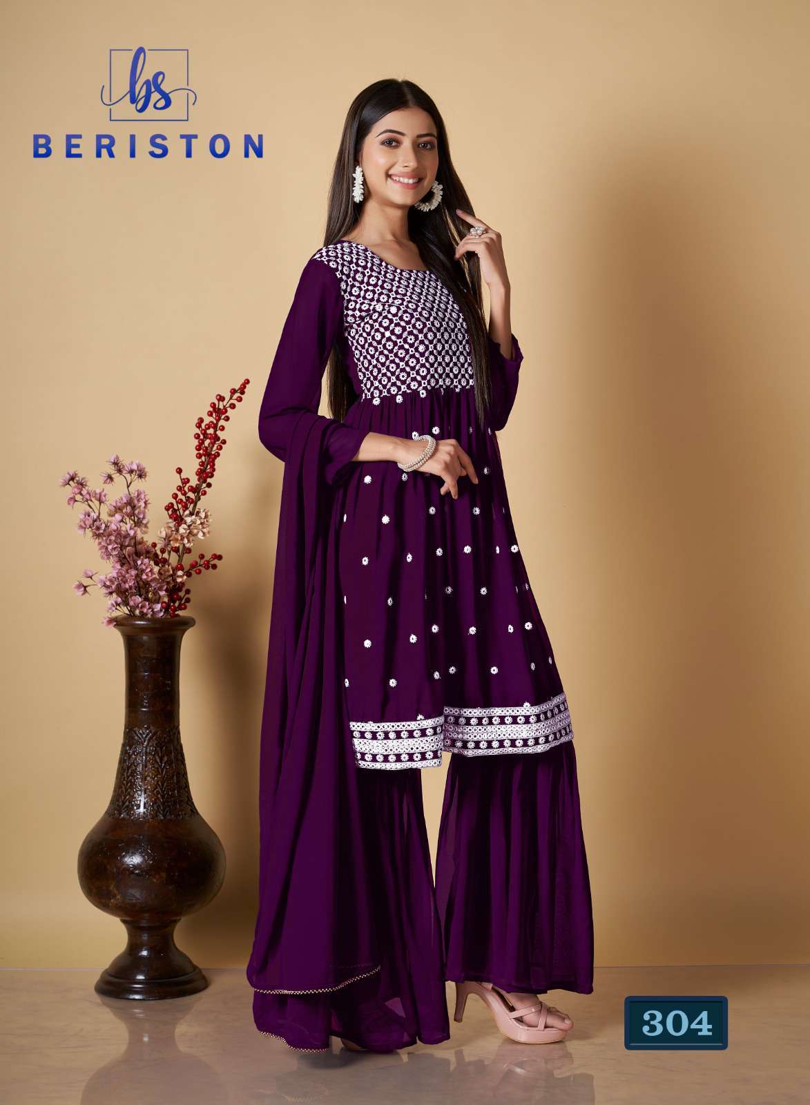 Beriston Bs Vol 3 Festive Collection Stylish Sharara Dress view 6