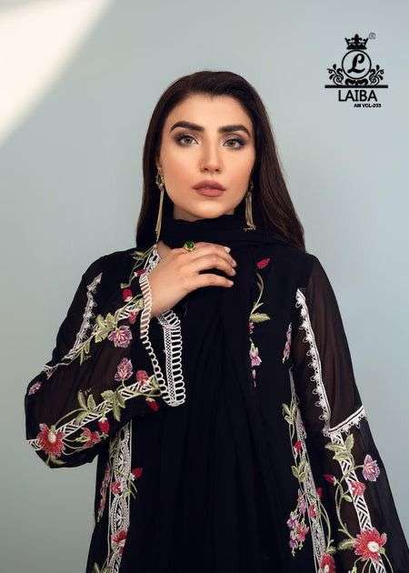 Laiba Designer Georgette Embroidered Suit view 4