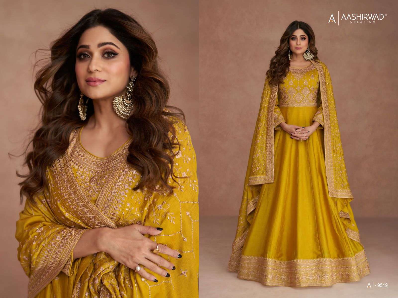Aashirwad Gulkand Navya Free Size Silk Dress view 6