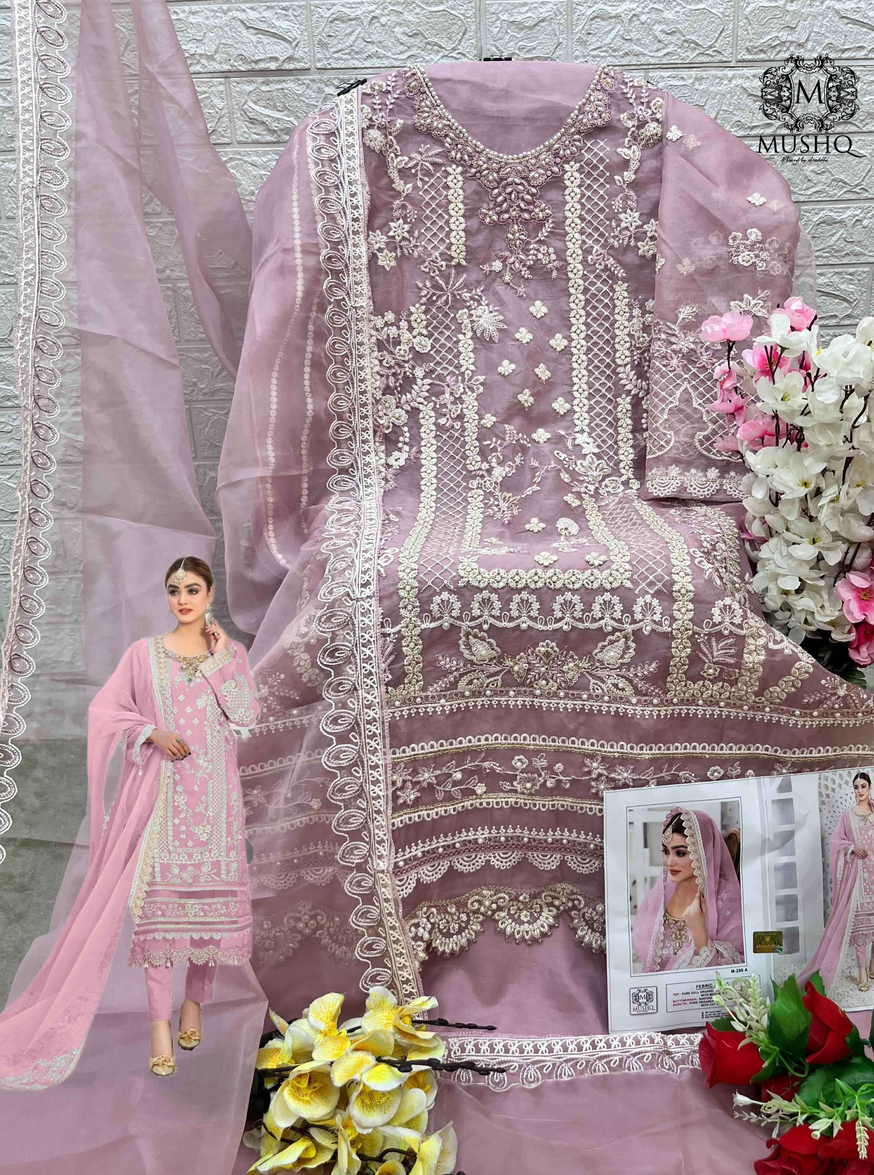 Mushq M-296 B Organza Embroidered Pakistani Suit view 2